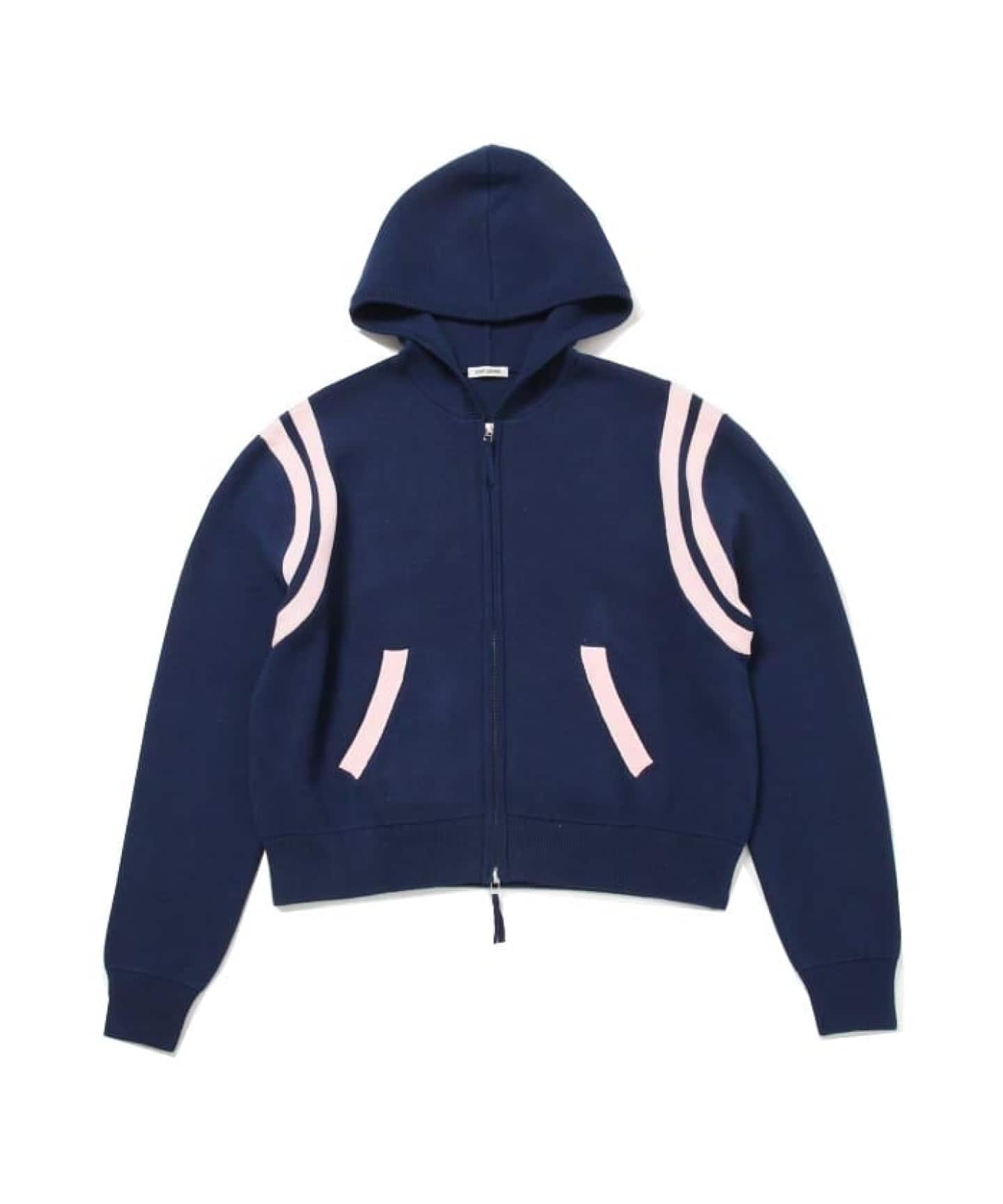 ≪予約≫カーブライン ジップ ニット フーディー / J Curved Line Zip