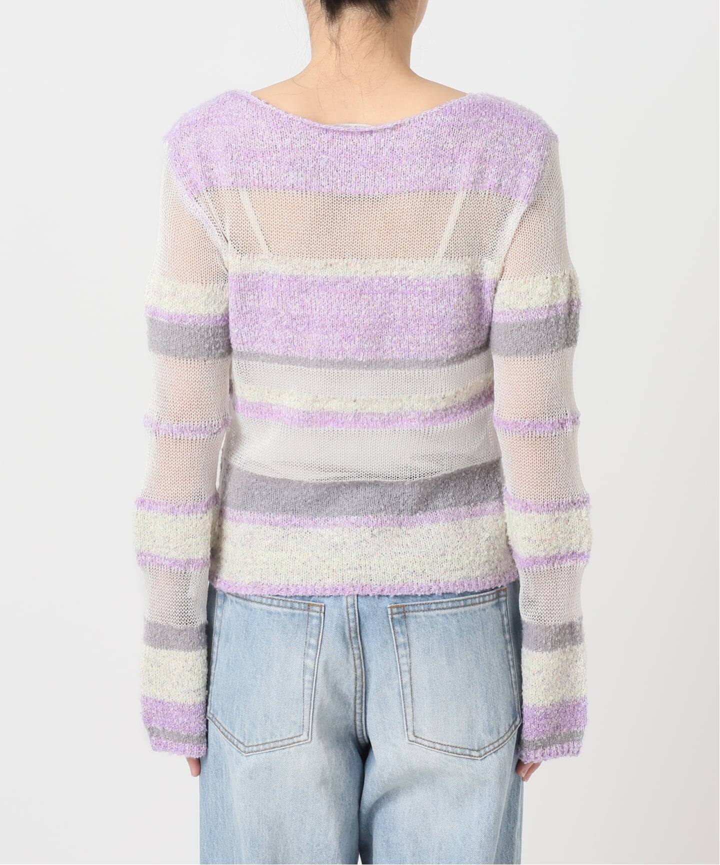 シアーボーダーニットプルオーバー / Sheer Border Knit（ニット