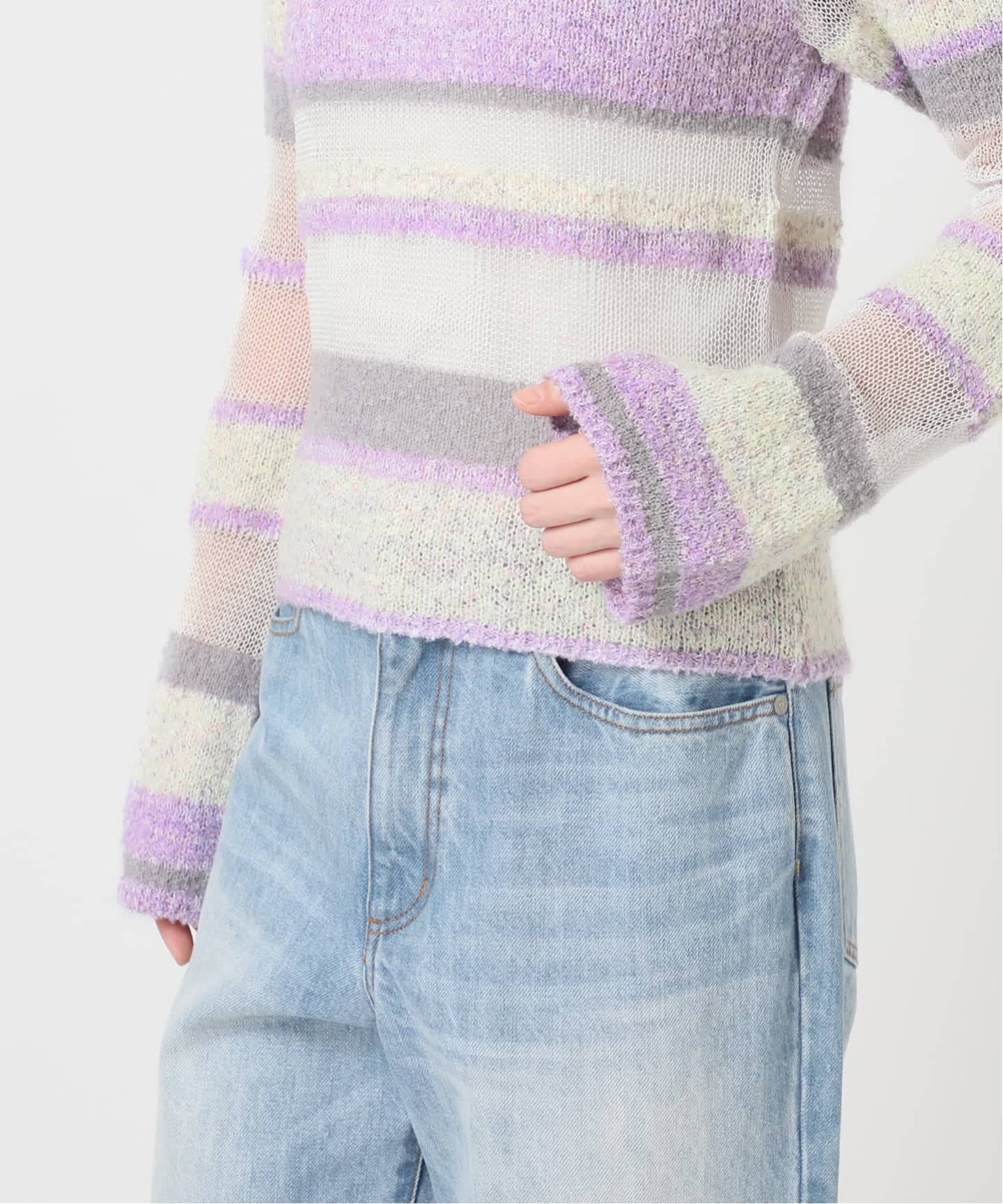 シアーボーダーニットプルオーバー / Sheer Border Knit（ニット
