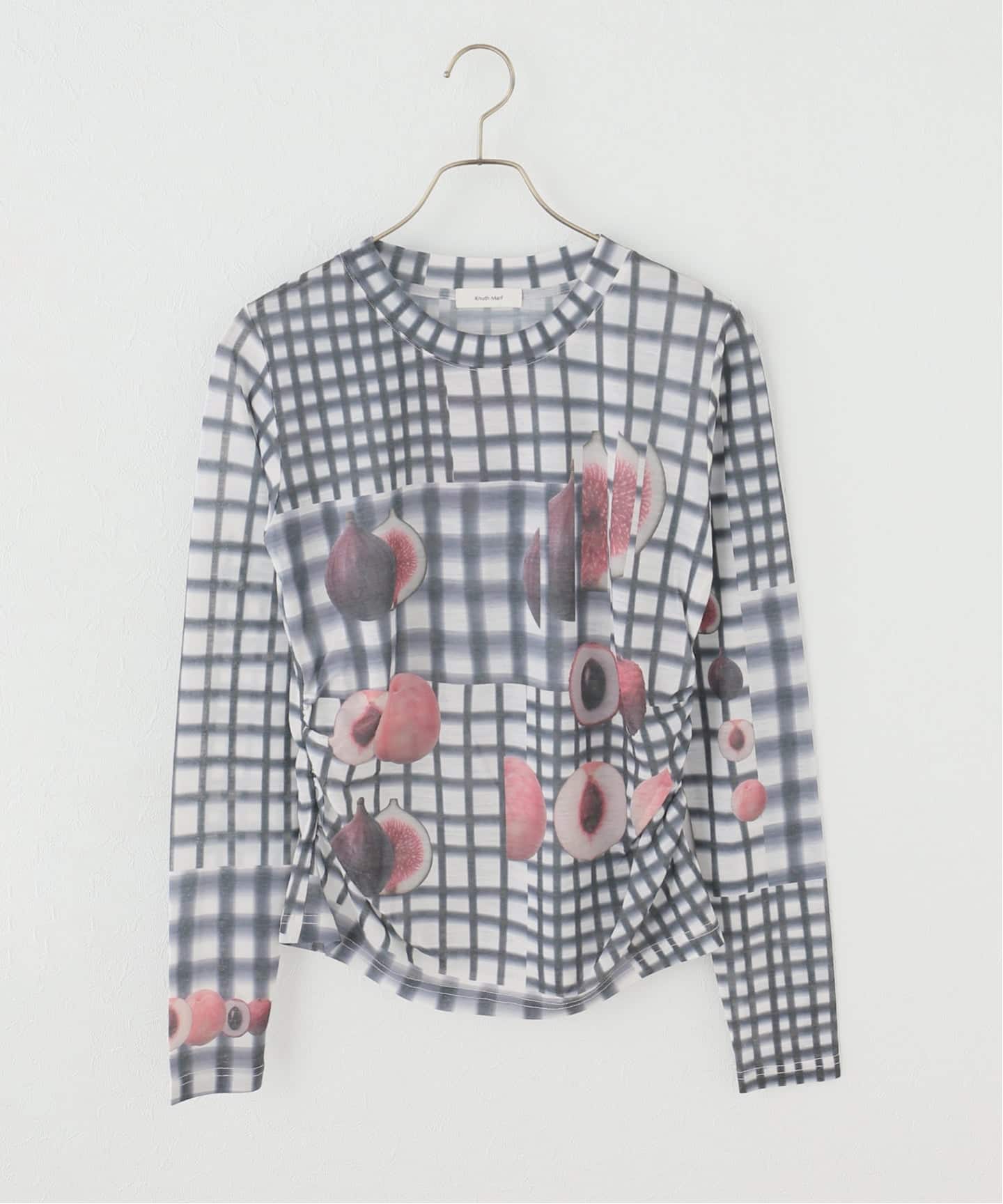 knuth marf クヌースマーフfruit-check print knit fruit-check print knit/green | KNUTH MARF