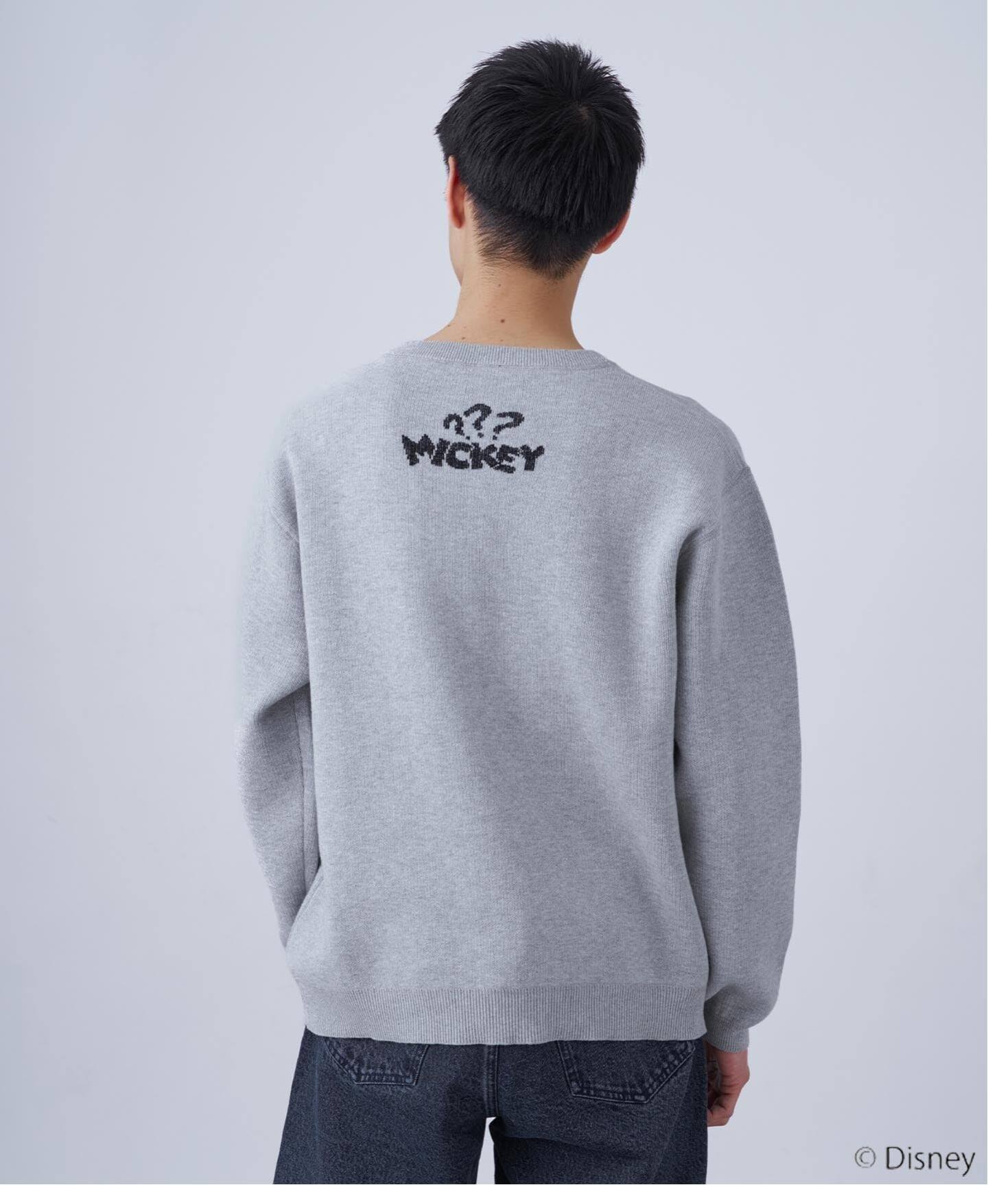 【サックスブルー】MICKEY/ミッキー/スウェットライクニット B.C STOCK（ベーセーストック） セーター ニット MICKEY/ミッキー