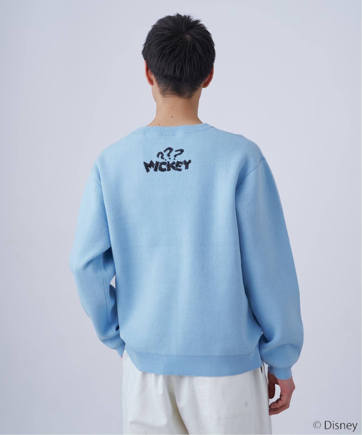 【サックスブルー】MICKEY/ミッキー/スウェットライクニット B.C STOCK（ベーセーストック） セーター ニット MICKEY/ミッキー