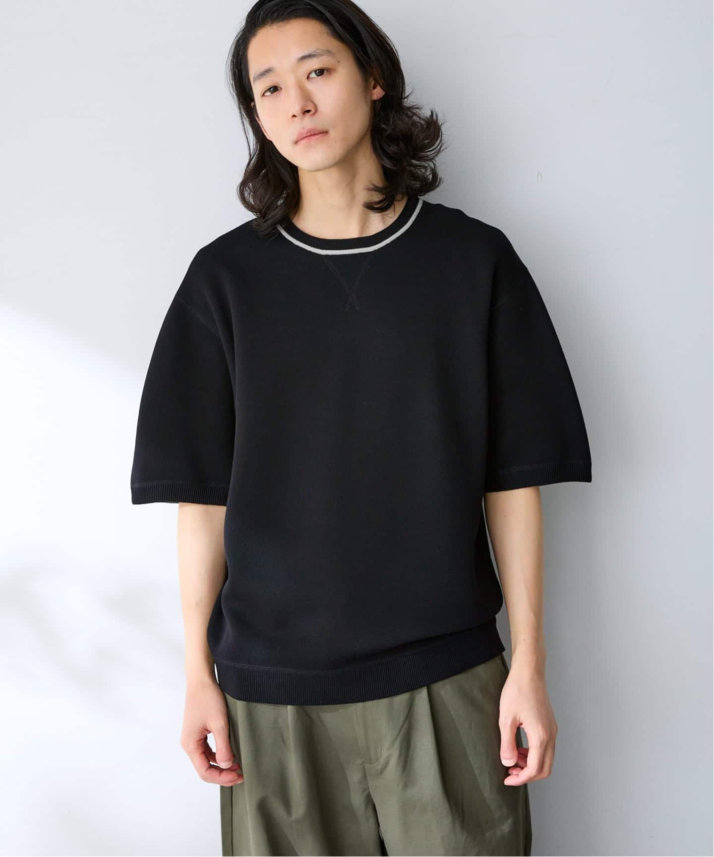 リバーシブル】ANTS & ELEPHANTS 2TONE SWEATLIKE ハーフスリーブ