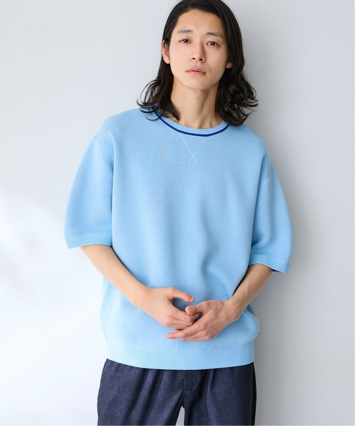 リバーシブル】ANTS & ELEPHANTS 2TONE SWEATLIKE ハーフスリーブ