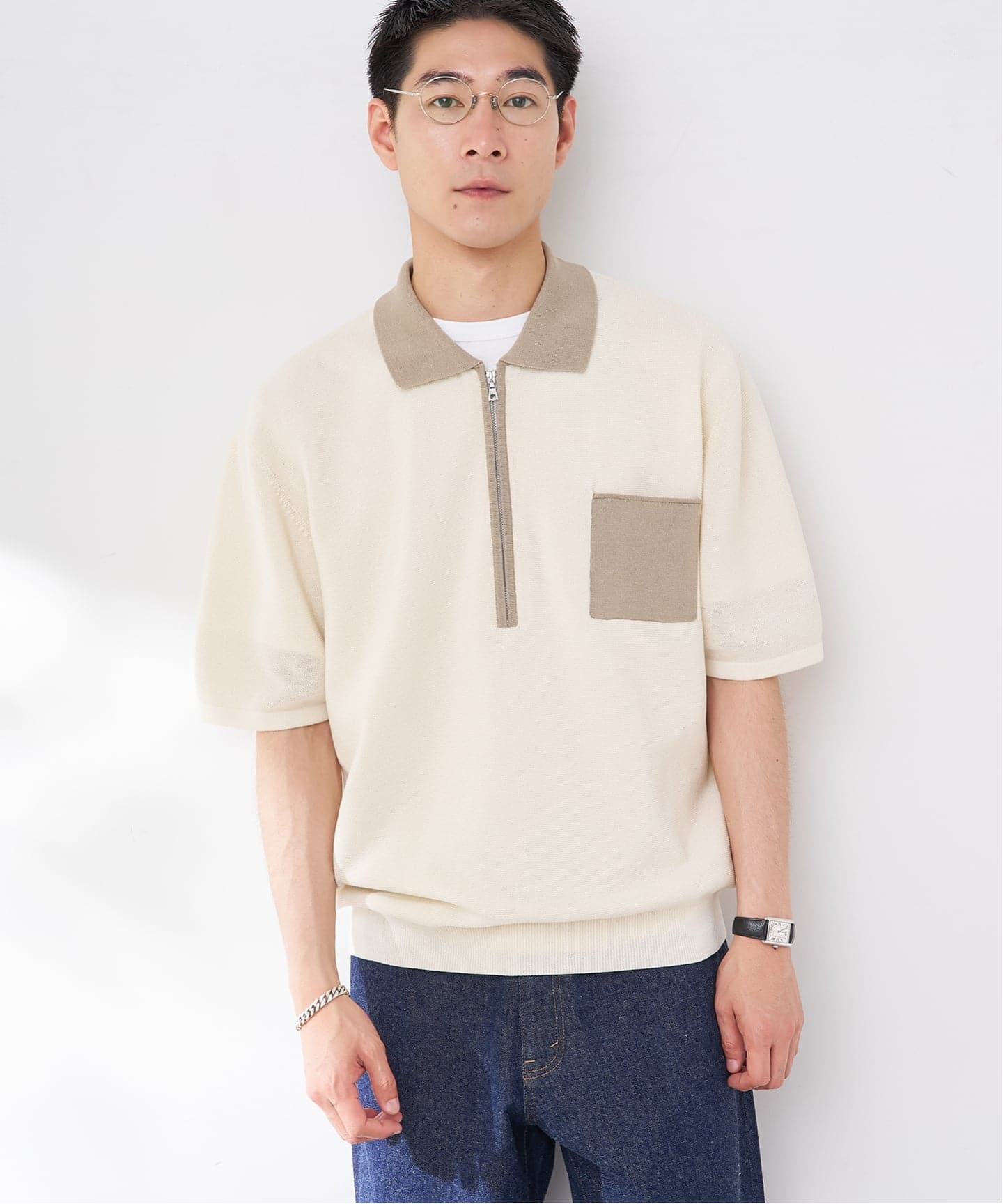 ロングZIP ガーターポロシャツ（ポロシャツ）｜B.C STOCK（ベーセー