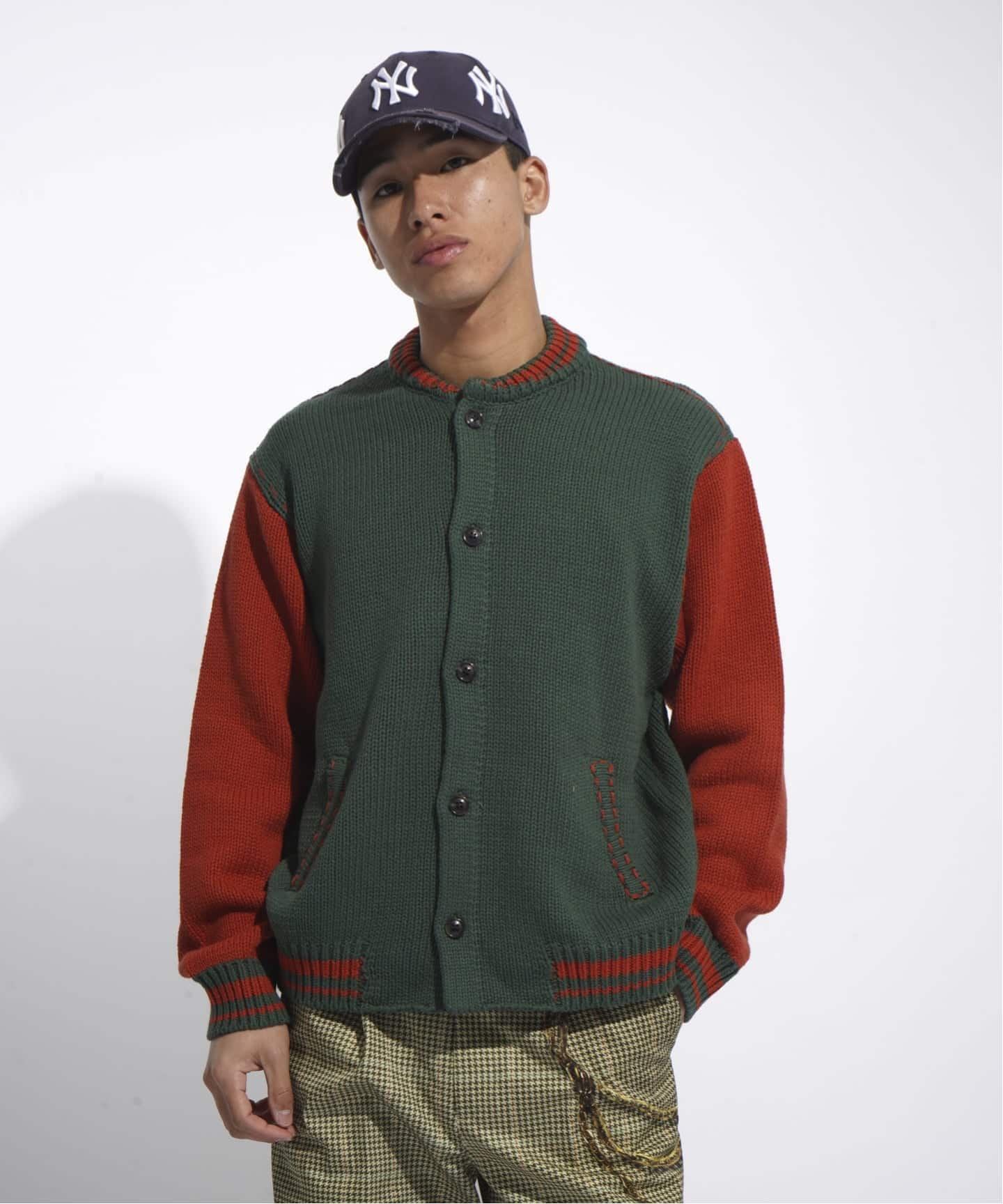 クラフトステッチ ニットスタジャン / Craft-stitched Stadium Knit