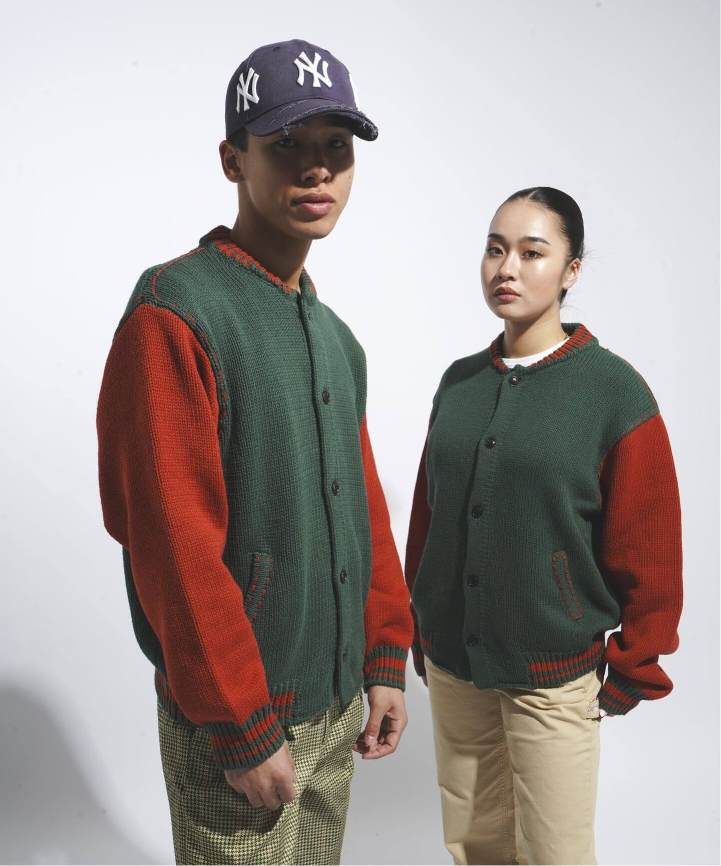 ダイアグラム　ニットスタジャン クラフトステッチ ニットスタジャン / Craft-stitched Stadium Knit