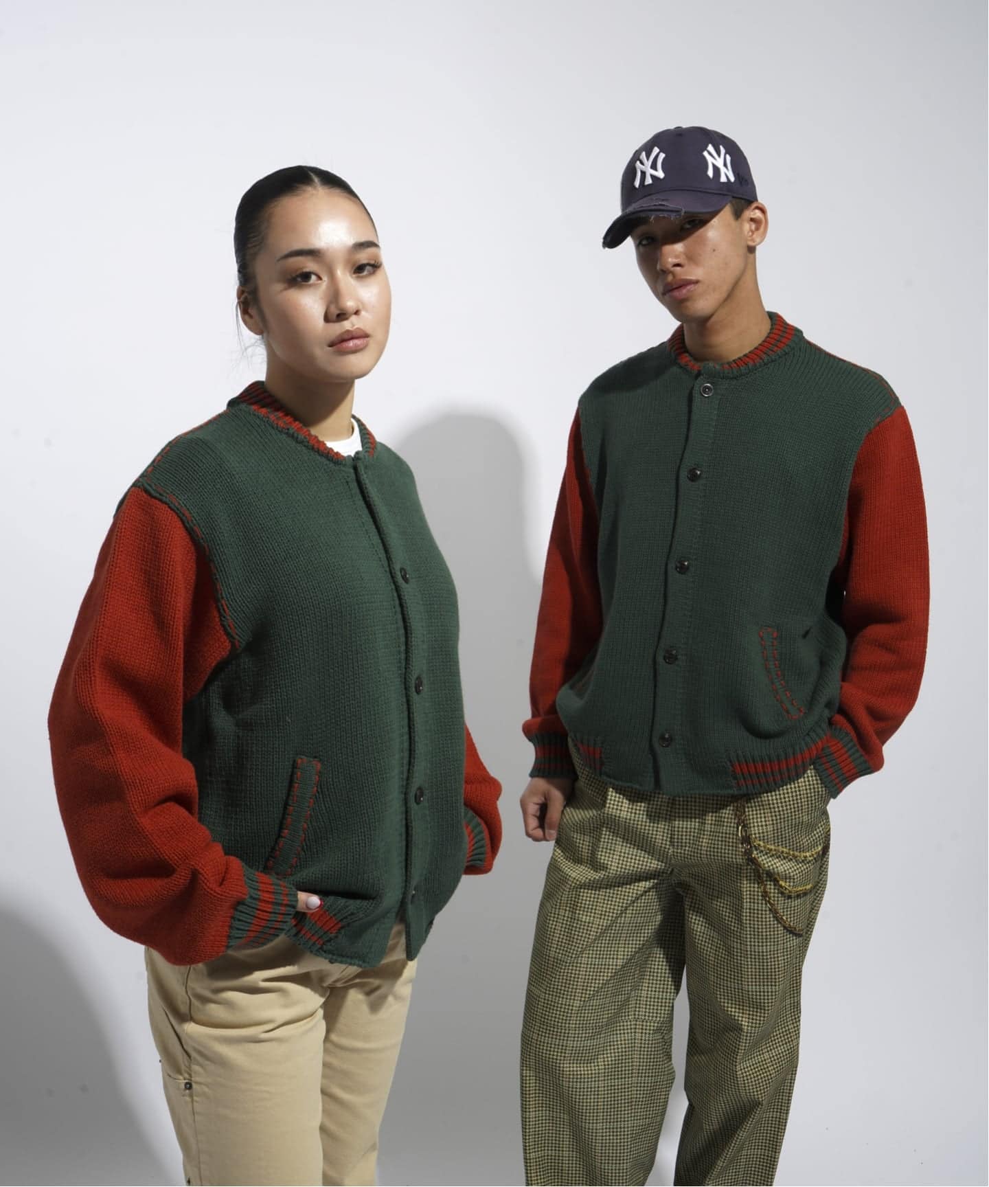 クラフトステッチ ニットスタジャン / Craft-stitched Stadium Knit