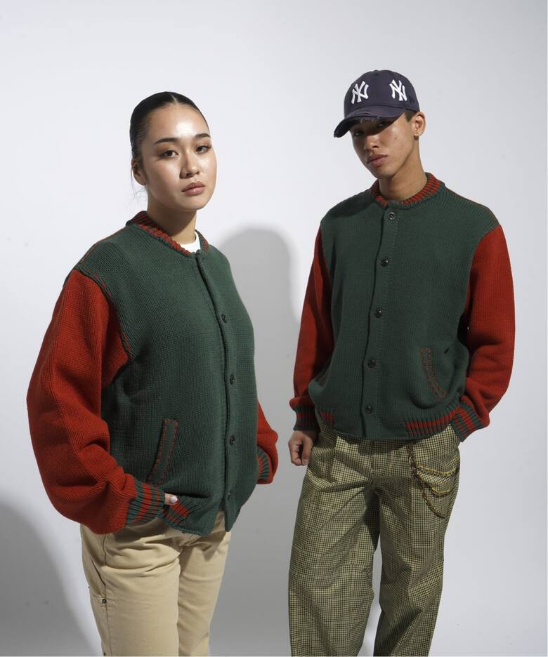 クラフトステッチ ニットスタジャン / Craft-stitched Stadium Knit 