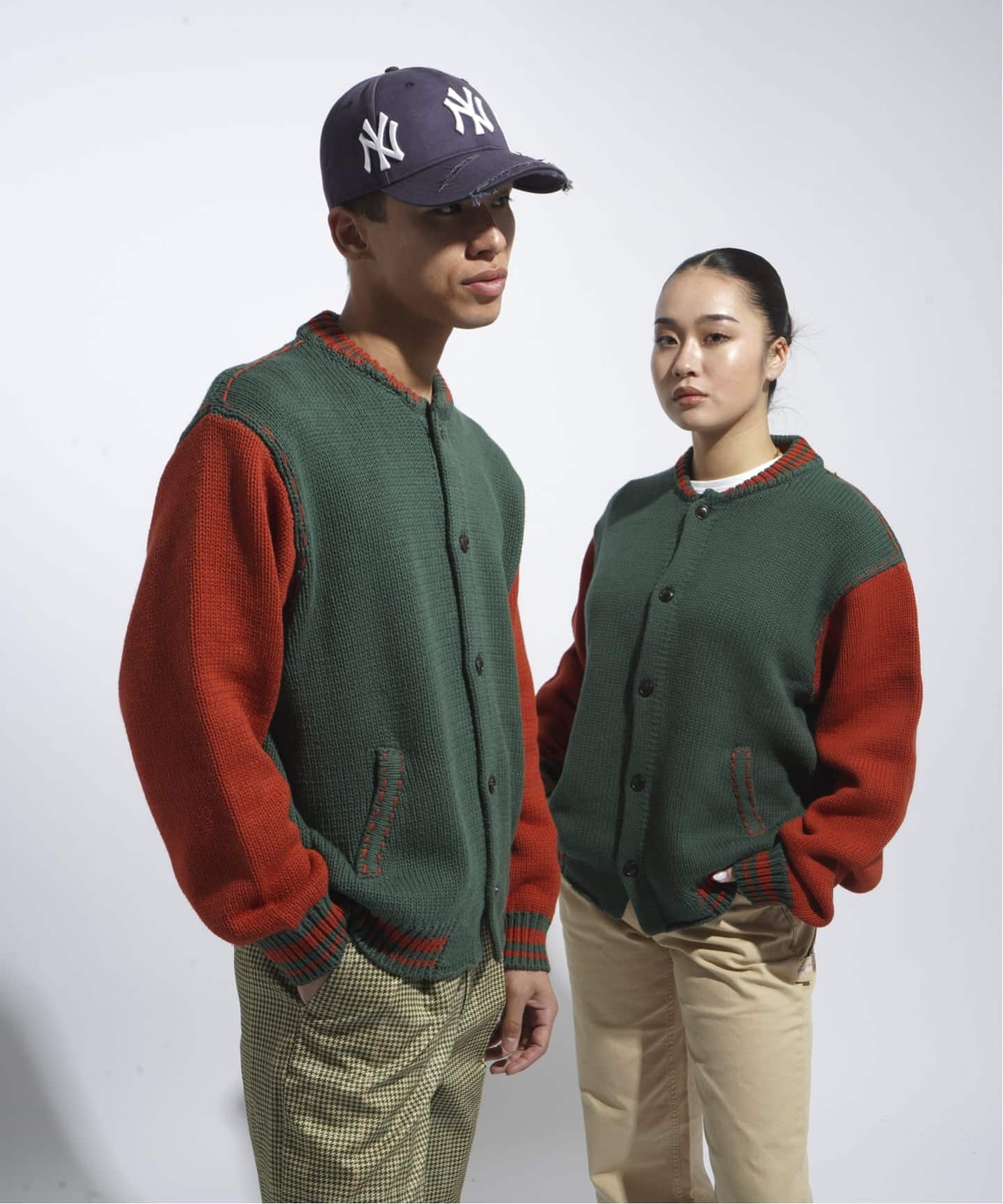 ダイアグラム　ニットスタジャン クラフトステッチ ニットスタジャン / Craft-stitched Stadium Knit