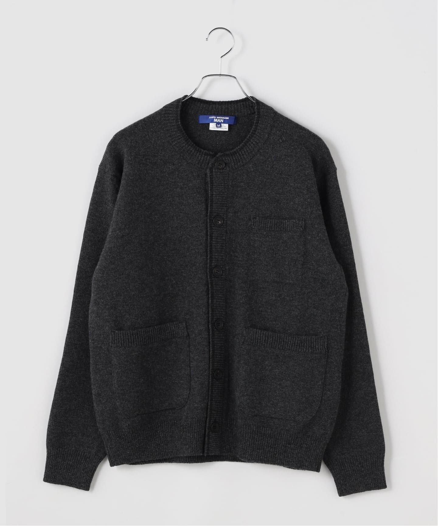 JUNYA WATANABE カーディガン 長袖ニット セーター ウール グレー JUNYA WATANABE MAN/ジュンヤワタナベマン ラムウール天竺
