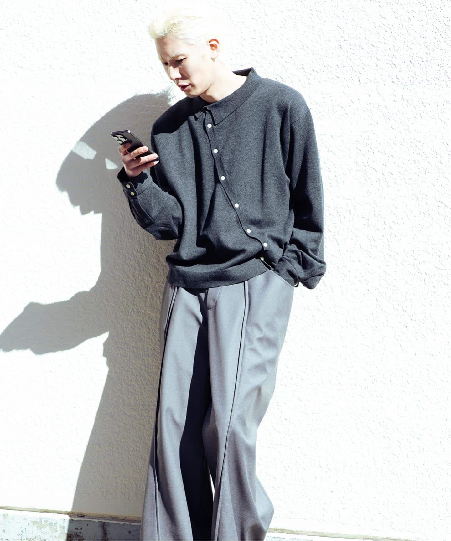 新品未使用　goatessence CURVED CARDIGAN ブルー GOAT ESSENCE / ゴートエッセンス CURVED CARDIGAN（カーディガン