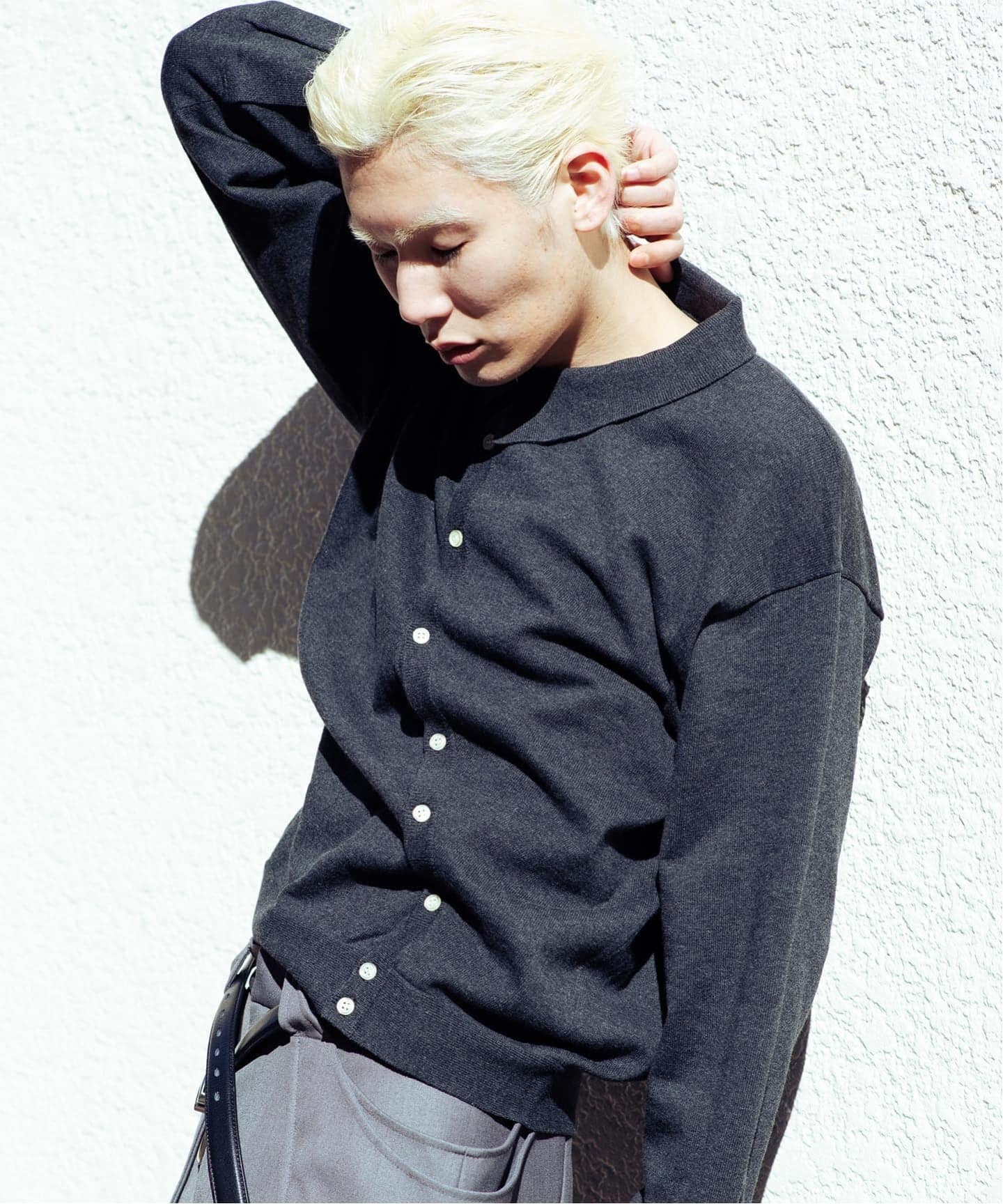 新品未使用　goatessence CURVED CARDIGAN ブルー GOAT ESSENCE / ゴートエッセンス CURVED CARDIGAN（カーディガン