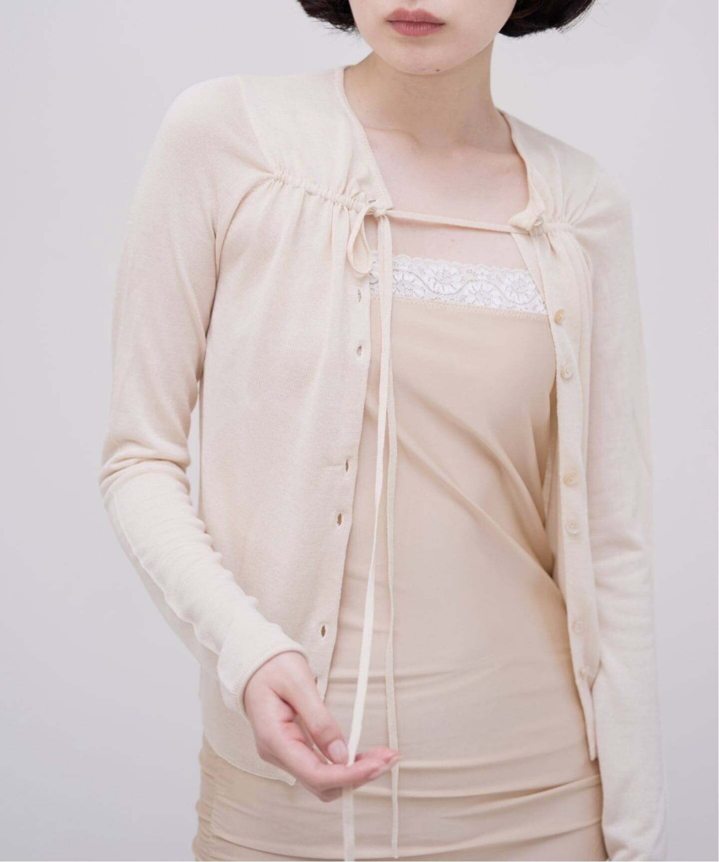 silk mix ribbon cardigan（カーディガン）｜EDIT.FOR LULU
