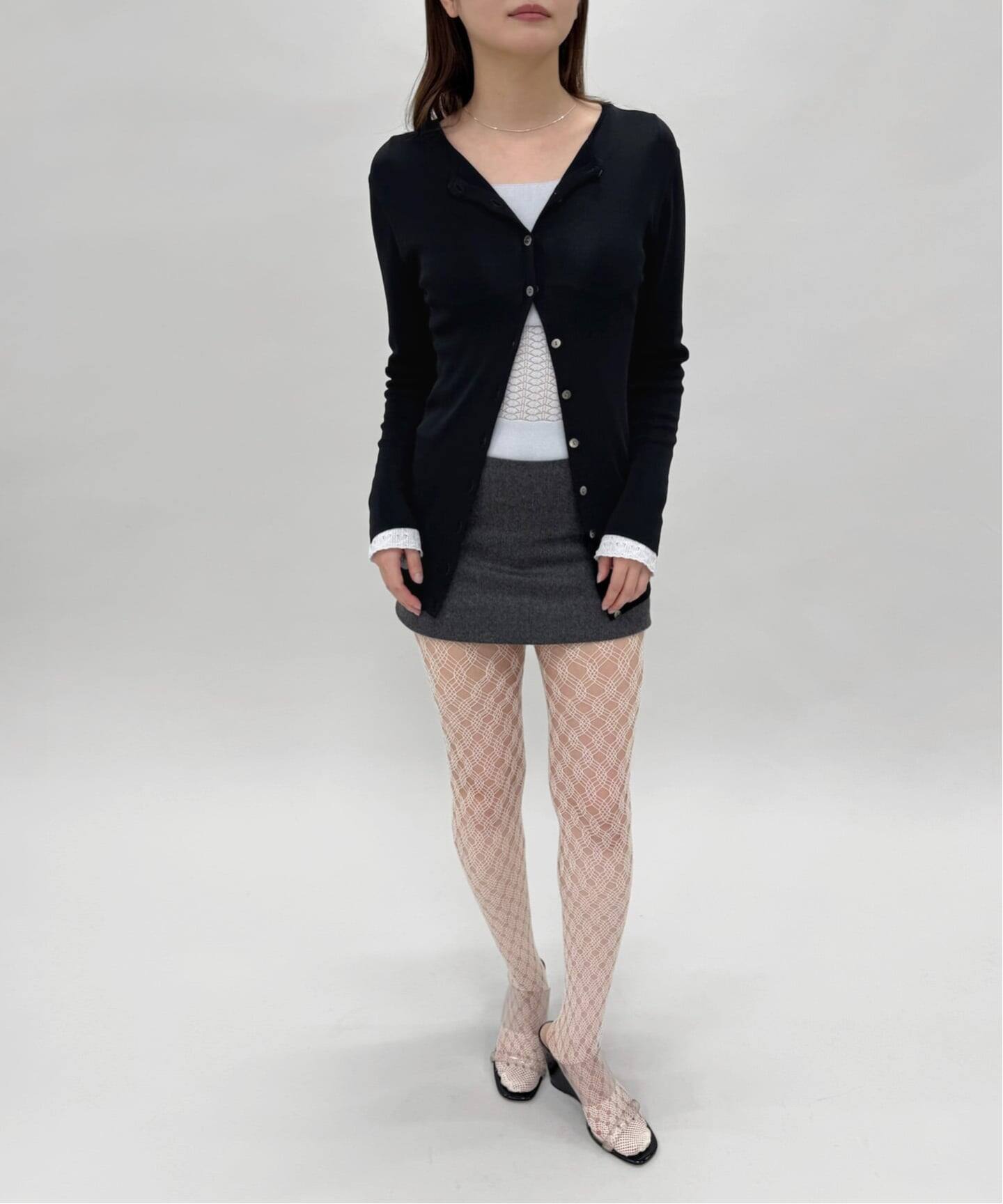 24年　美品　エディットフォールル abc ロングカーディガン　ブラック　黒 abcロングカーディガン（カーディガン）｜EDIT.FOR LULU（エディット