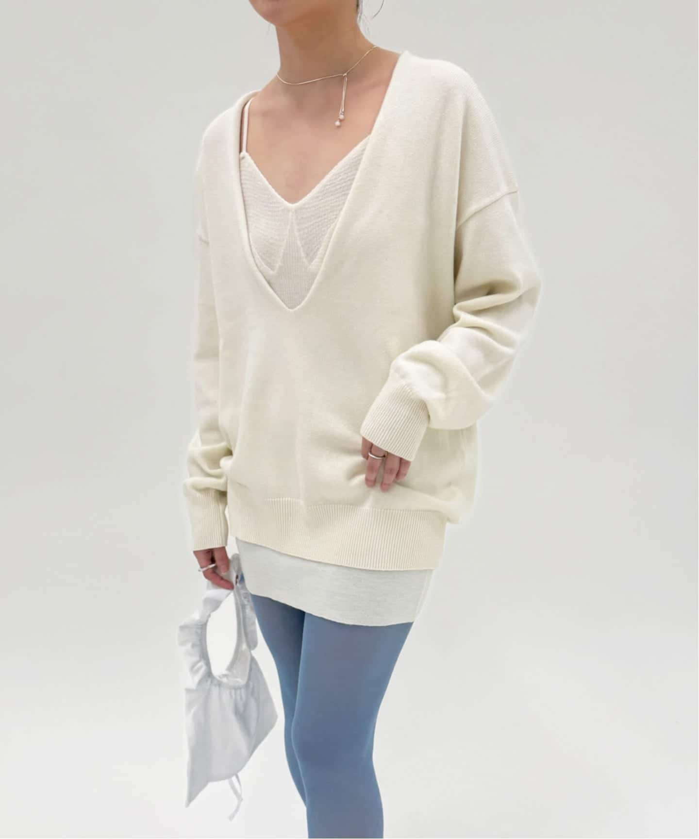 コットンウールVネックプルオーバー（ニット／セーター）｜EDIT.FOR