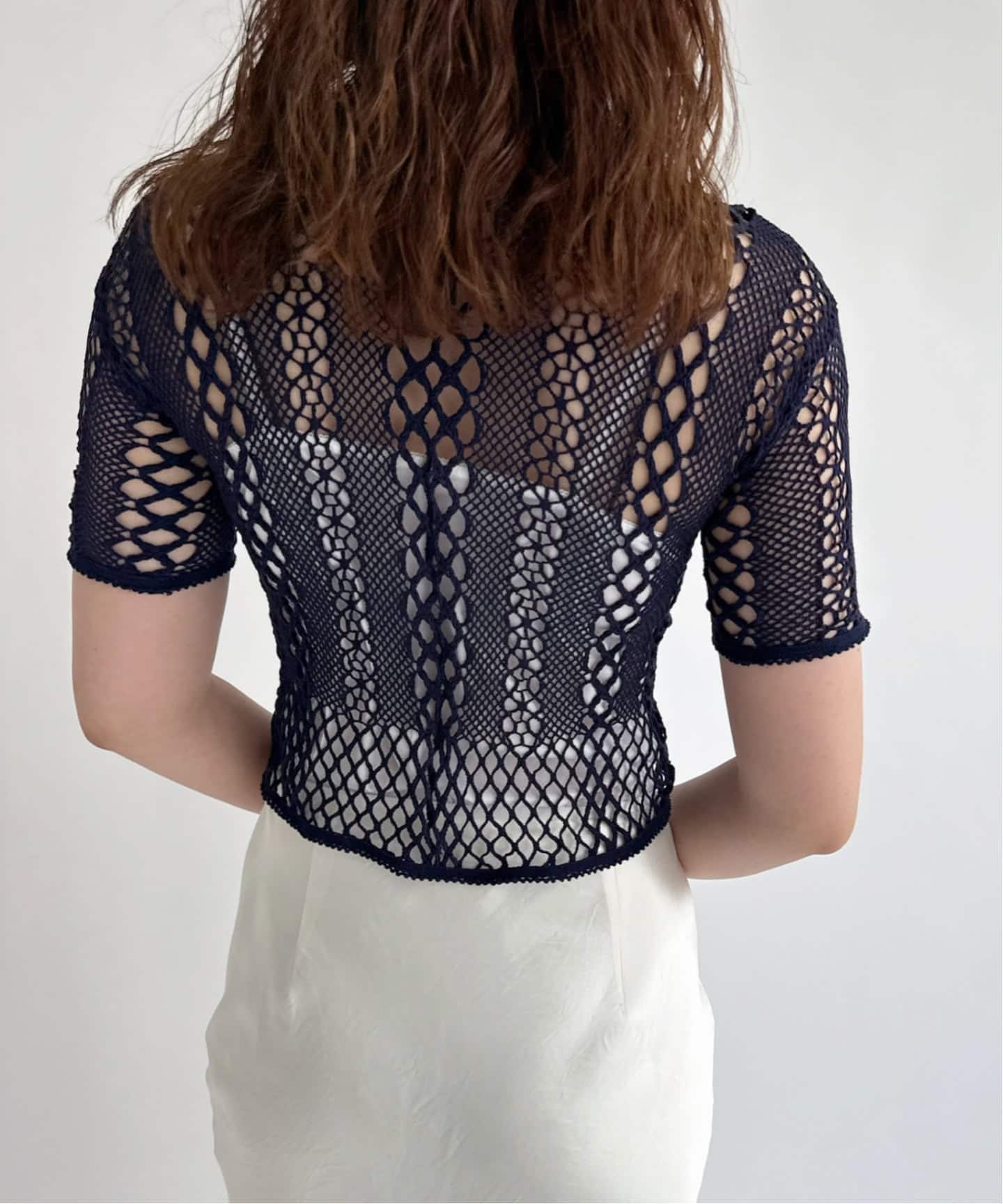 EUCHRONIA/ユークロニア】Stretch lace short sleeve tee（Tシャツ