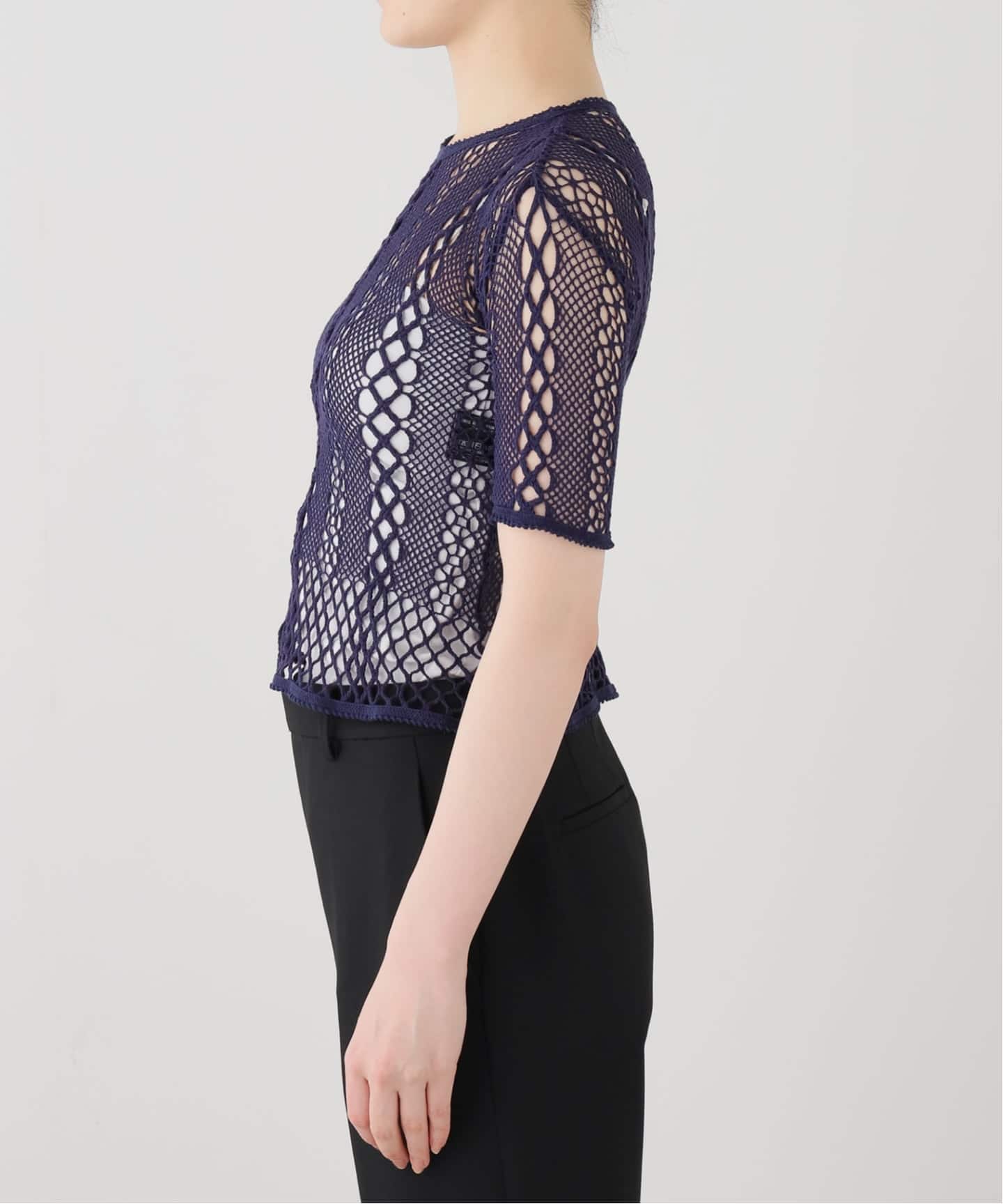 EUCHRONIA/ユークロニア】Stretch lace short sleeve tee（Tシャツ