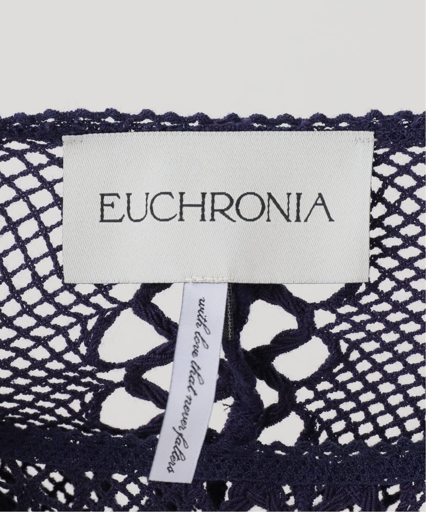 EUCHRONIA/ユークロニア】Stretch lace short sleeve tee（Tシャツ