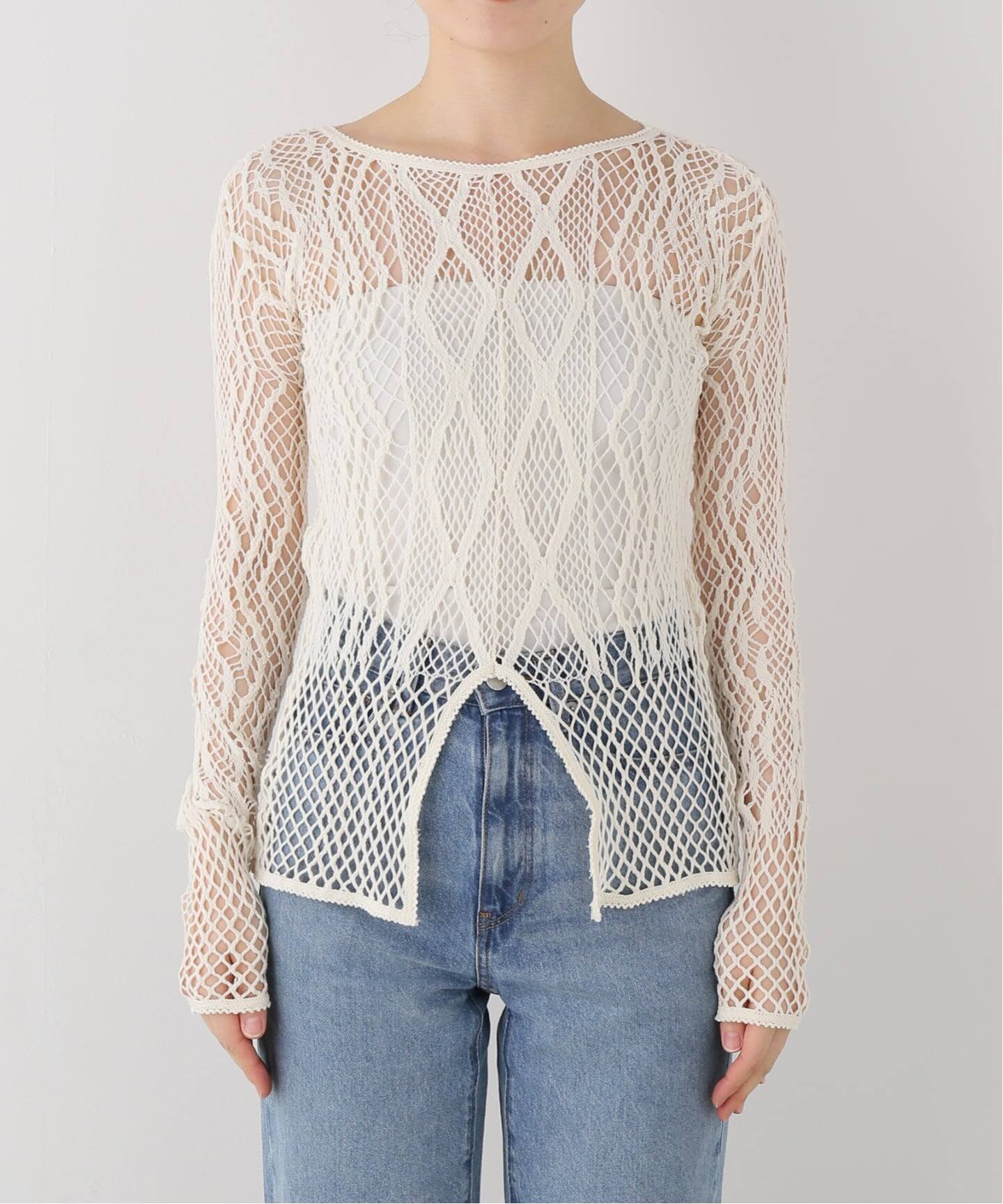 EUCHRONIA/ユークロニア】 Stretch Lace Long Sleeve Tee（Tシャツ