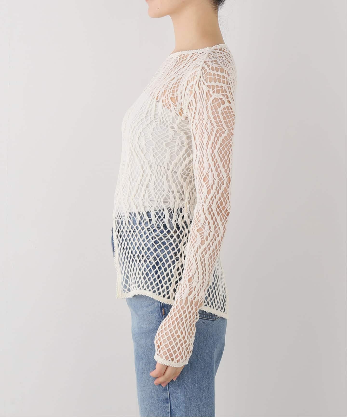 EUCHRONIA/ユークロニア】 Stretch Lace Long Sleeve Tee（Tシャツ