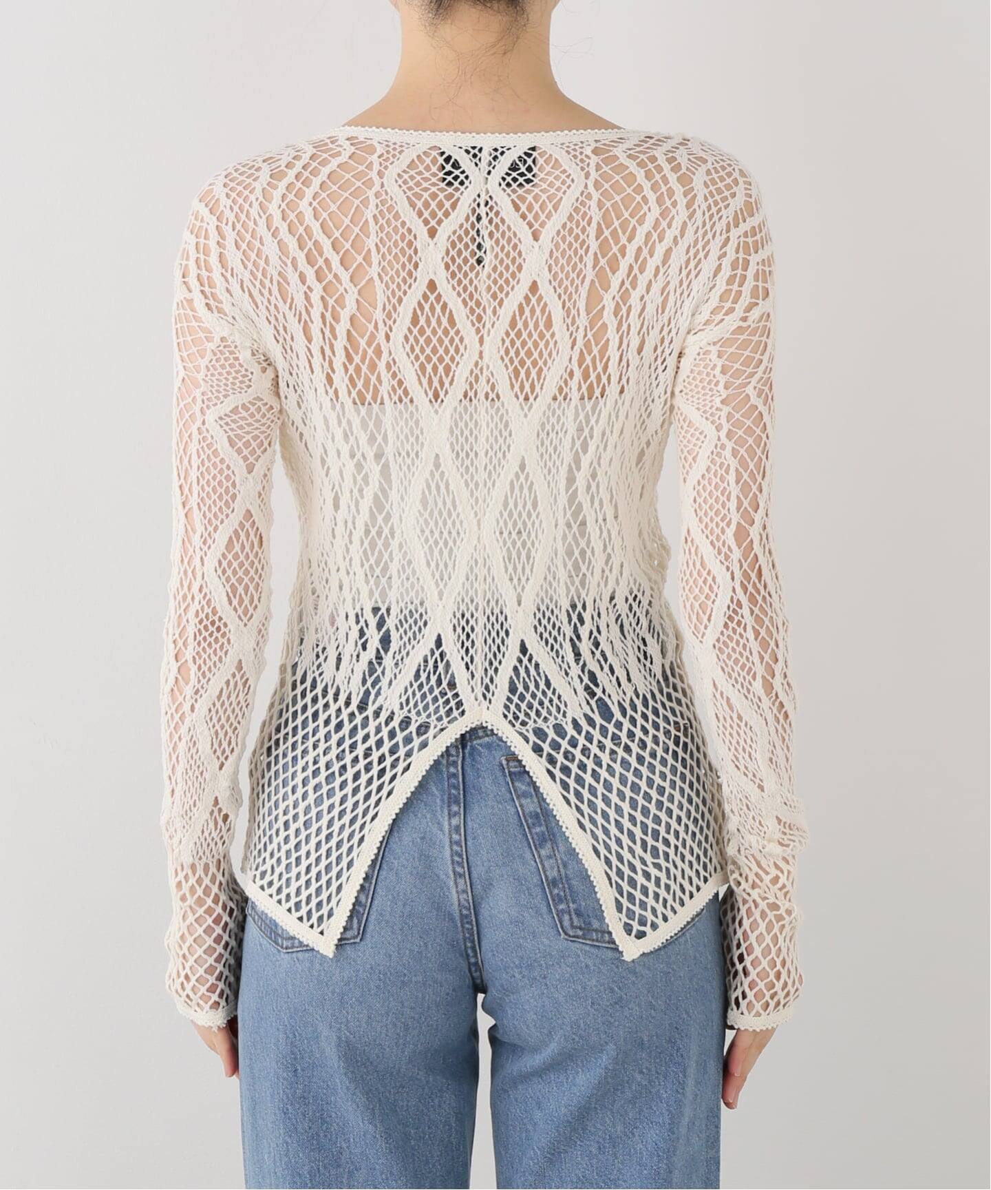 EUCHRONIA/ユークロニア】 Stretch Lace Long Sleeve Tee（Tシャツ