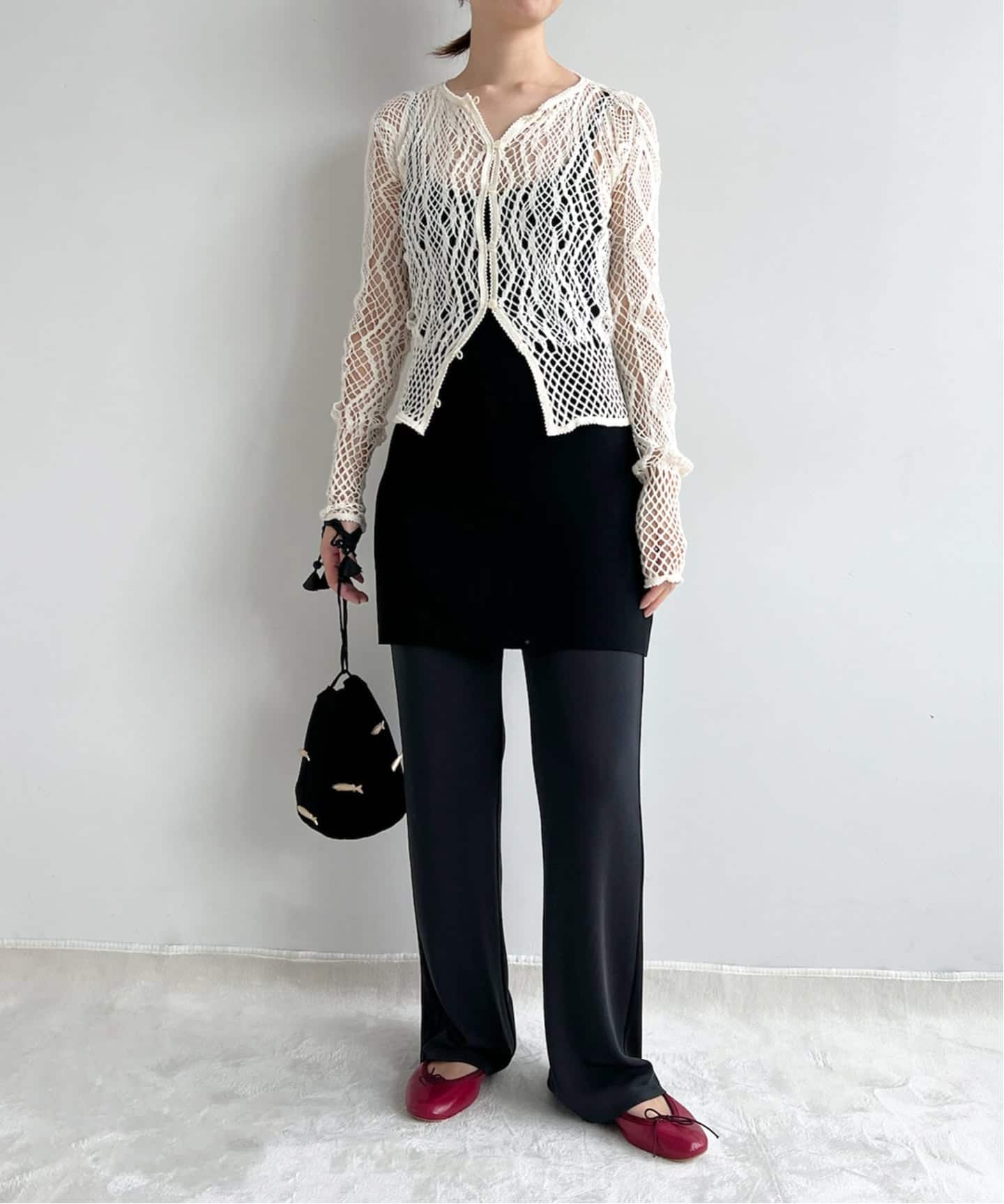 EUCHRONIA/ユークロニア】 Stretch Lace Cardigan（Tシャツ