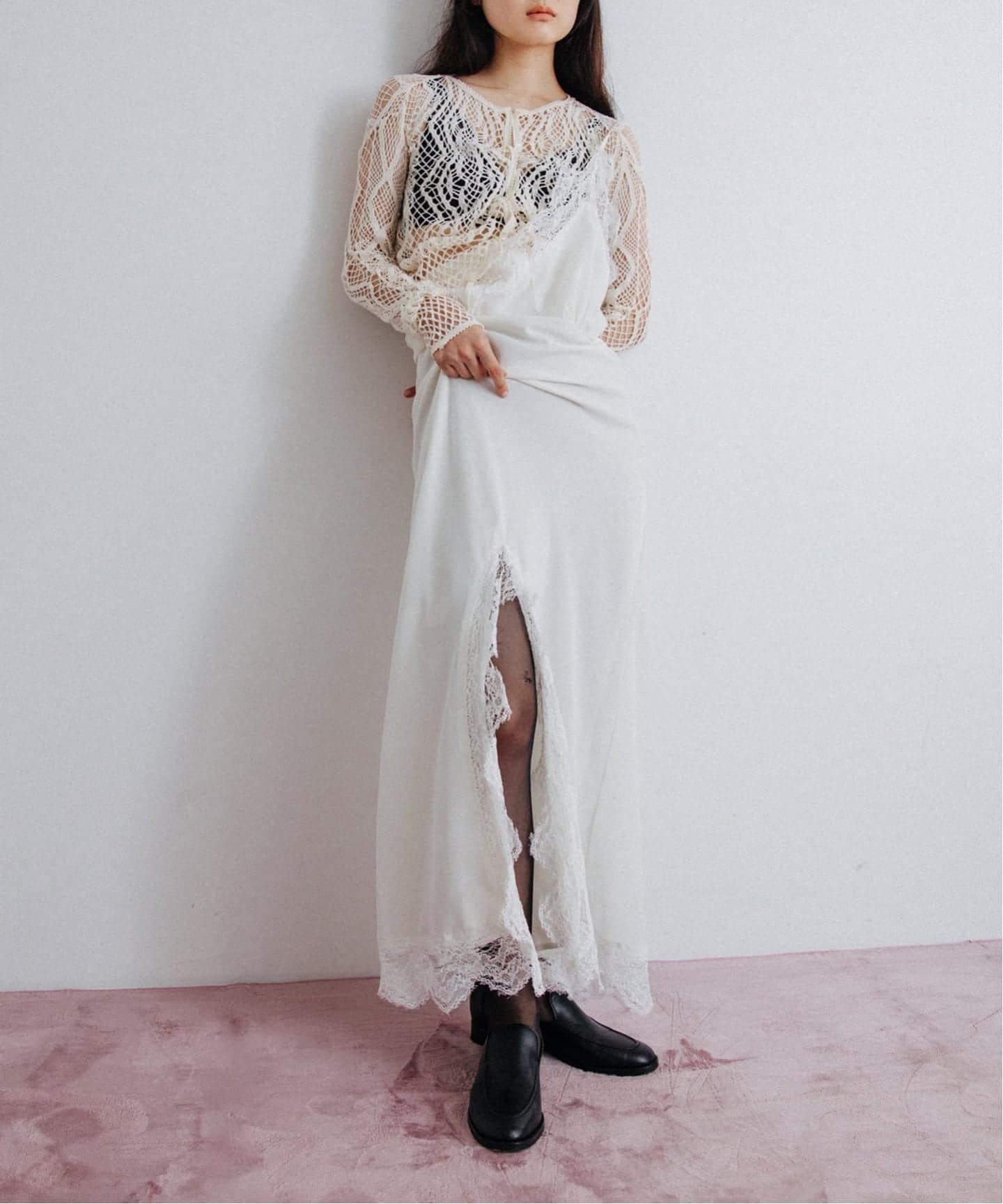 EUCHRONIA/ユークロニア】 Stretch Lace Cardigan（Tシャツ