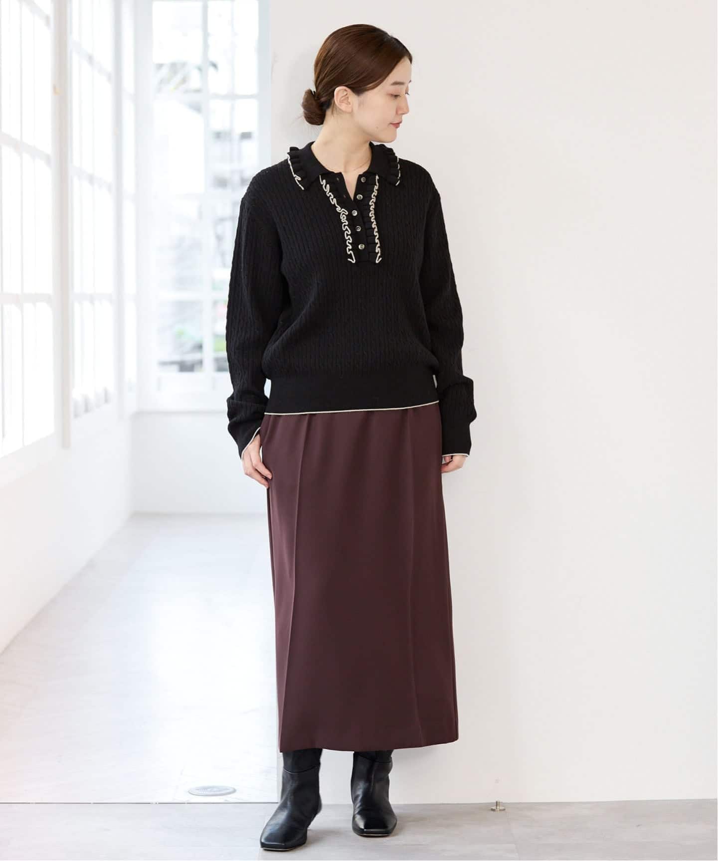 予約》ケーブルフリルプルオーバー（ニット／セーター）｜IENA（イエナ