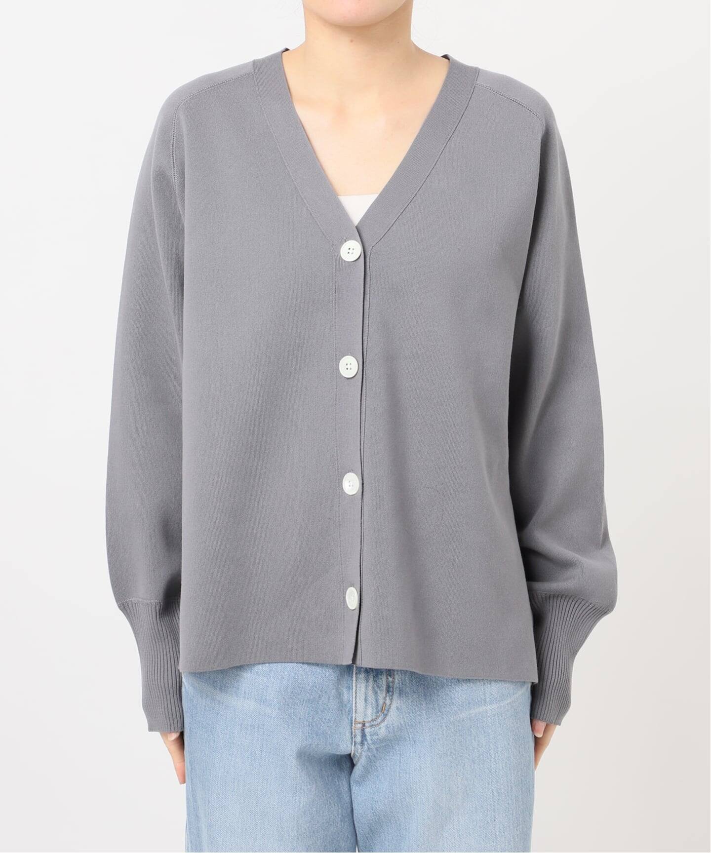 新色/追加》ファインコットンスムースVネックカーディガン