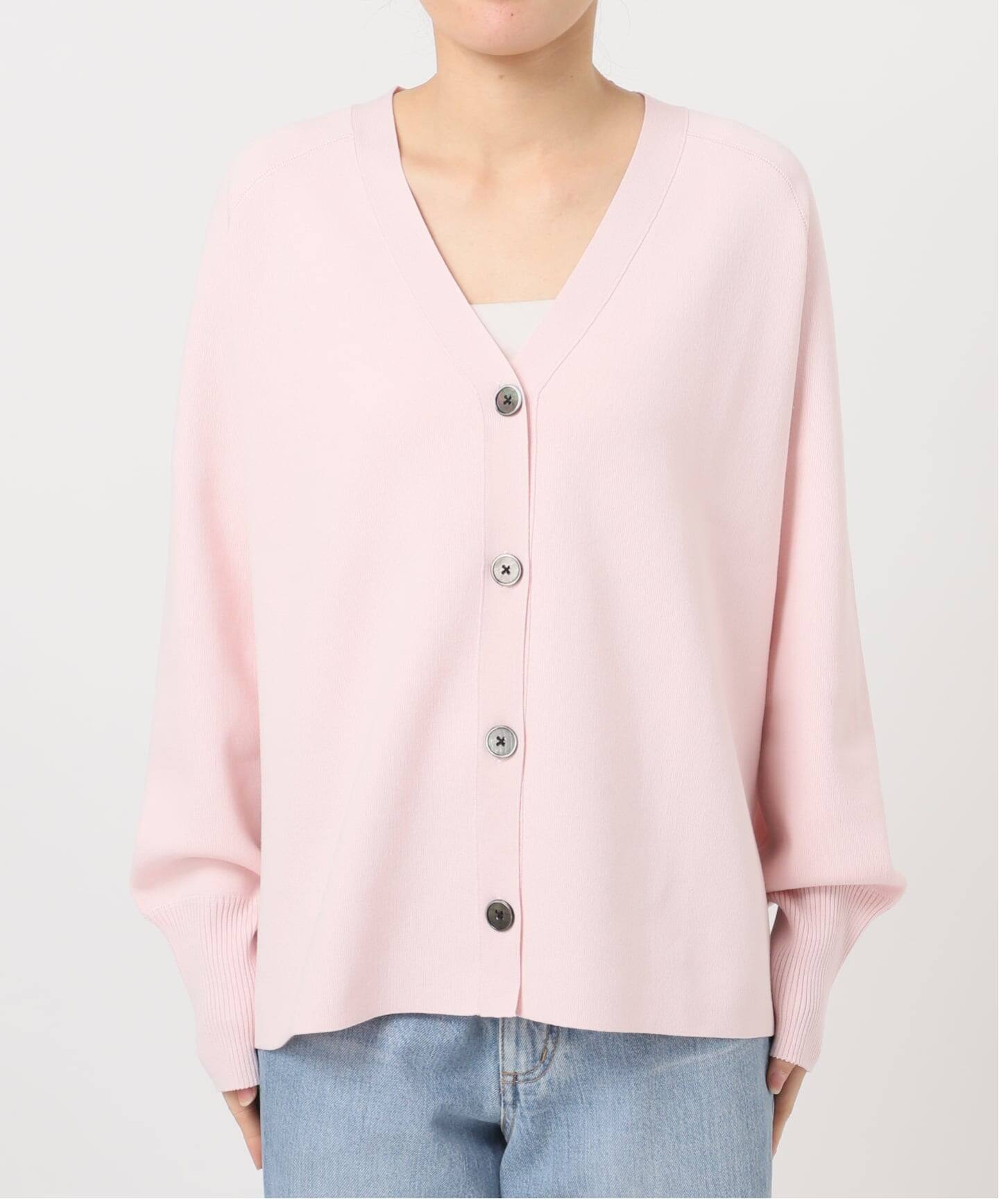 新色/追加》ファインコットンスムースVネックカーディガン