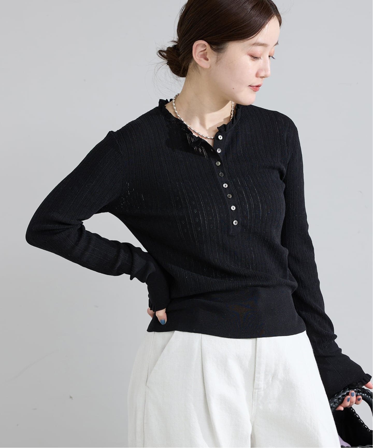 アイレットフリルニット（ニット／セーター）｜IENA（イエナ）の通販