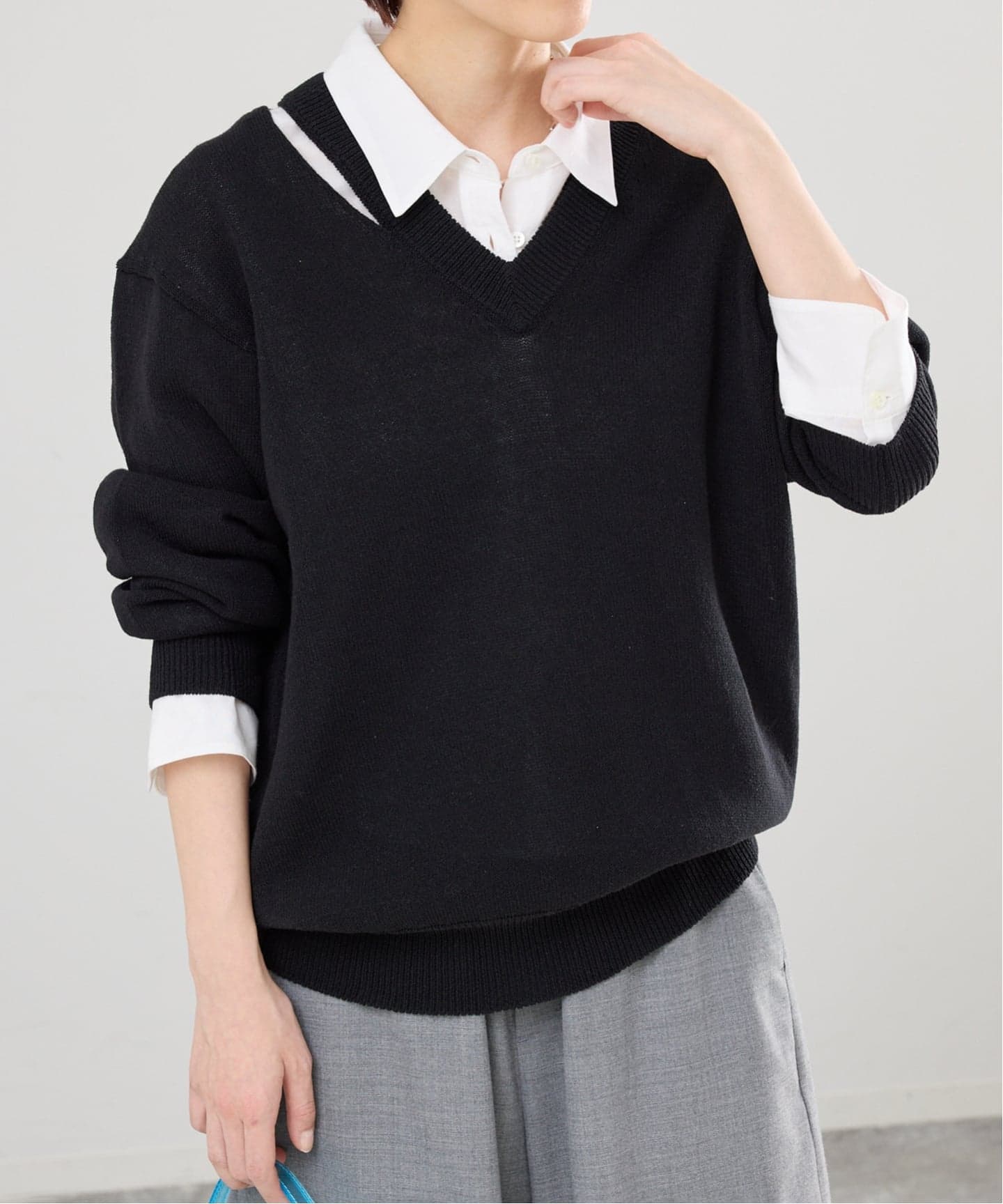 ゆか [新品]イエナ リブニット &amp; Vネック Cashmere100 Vネック knit（ニット／セーター）｜VERMEIL par iena
