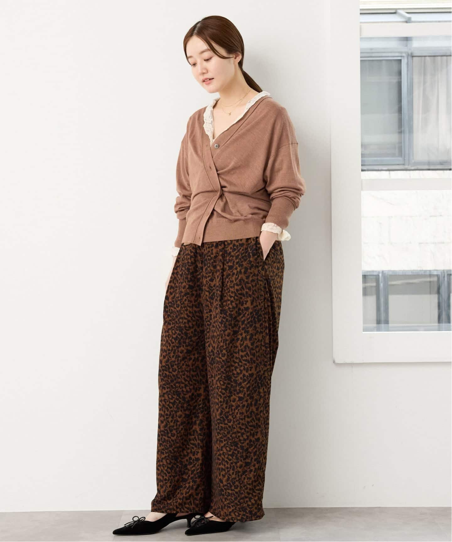 IENA シルク×コットン Vネックカーディガン 予約》ウォッシャブルウールシルク Vネックカーディガン（カーディガン