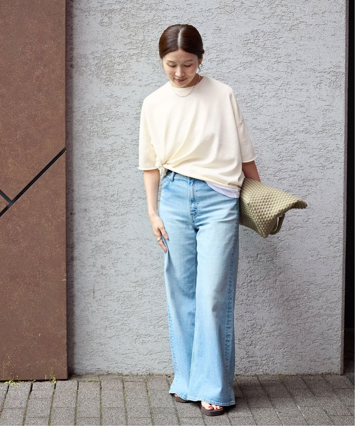 新品　⭐︎ IENA ⭐︎ LEVITAコットンプルオーバー 追加》LEVITA コットンハーフスリーブプルオーバー（ニット／セーター