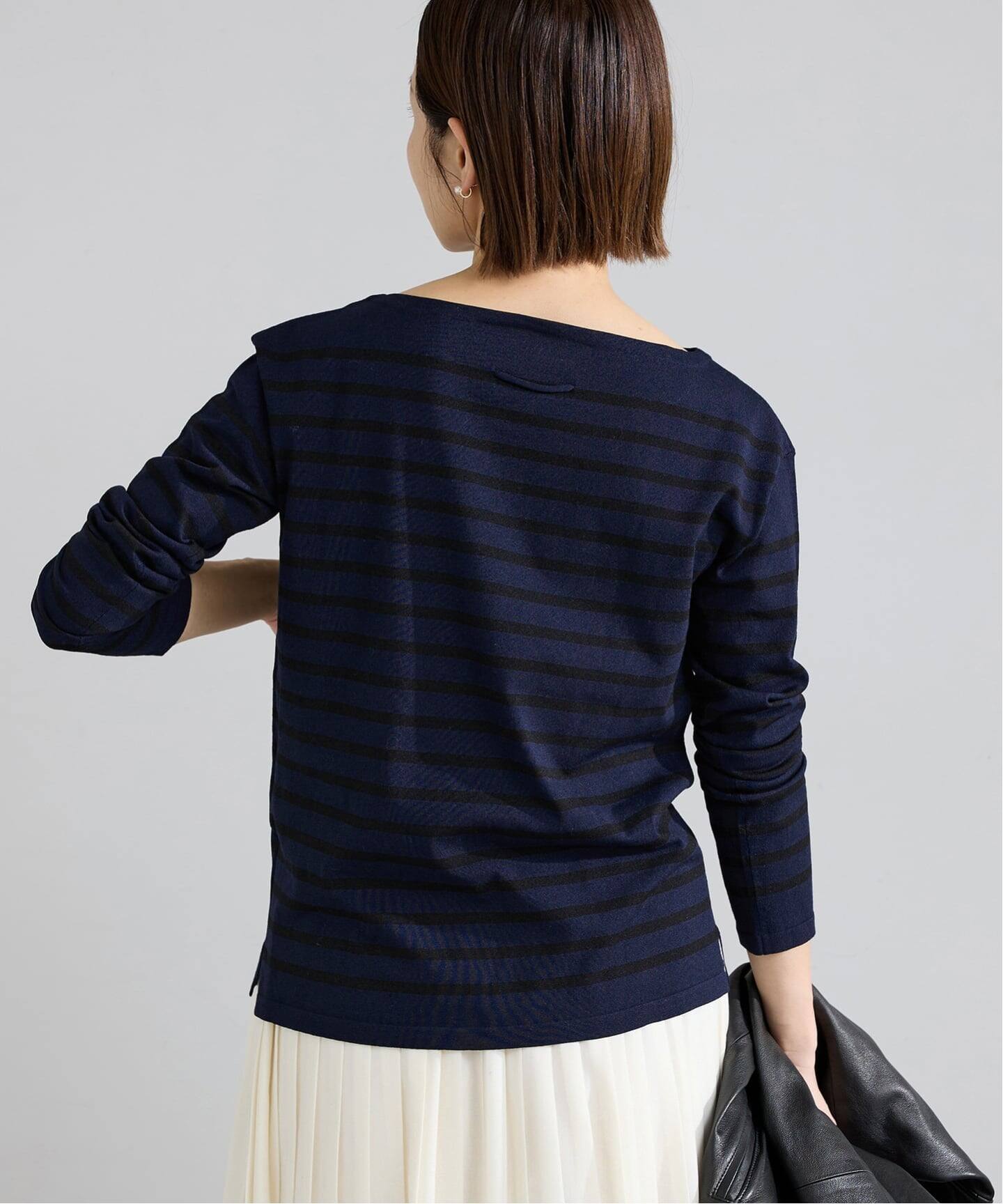 新色/予約》SEATTLEボーダーボートネックプルオーバー（ニット