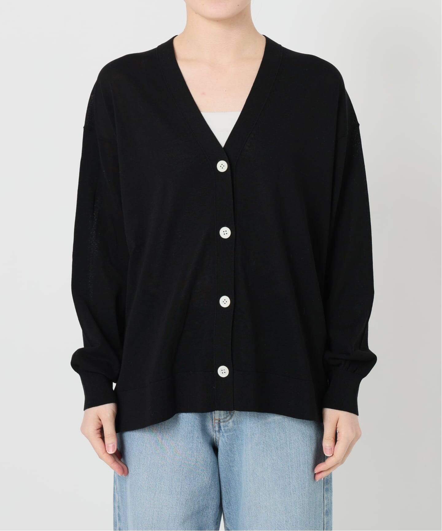 アセテートシルクVネックカーディガン（カーディガン）｜IENA（イエナ