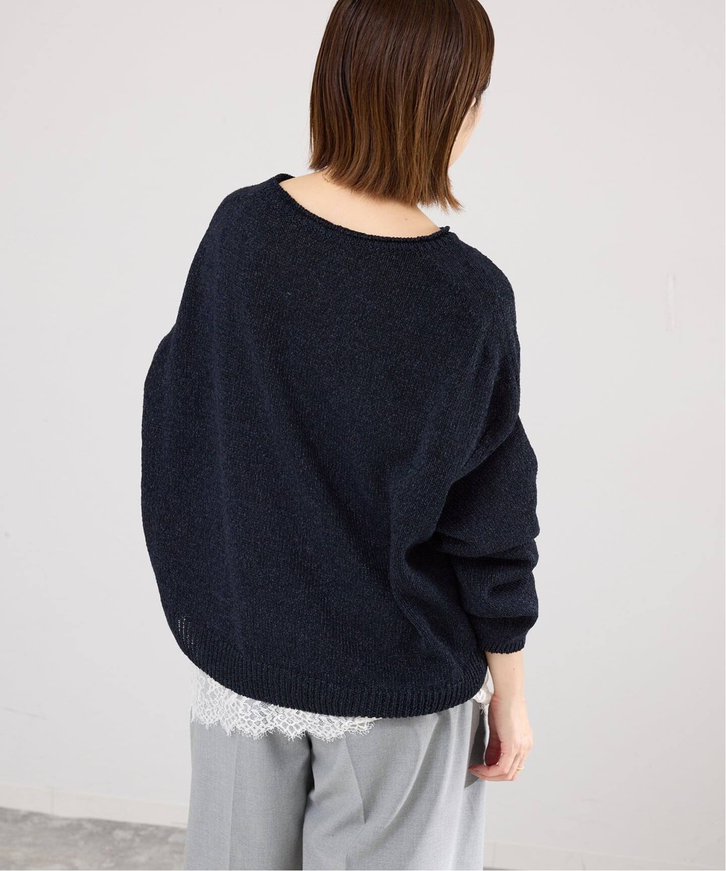 IENA クルーワイドプルオーバー Super120s ウールクルーネックプルオーバー（Tシャツ／カットソー