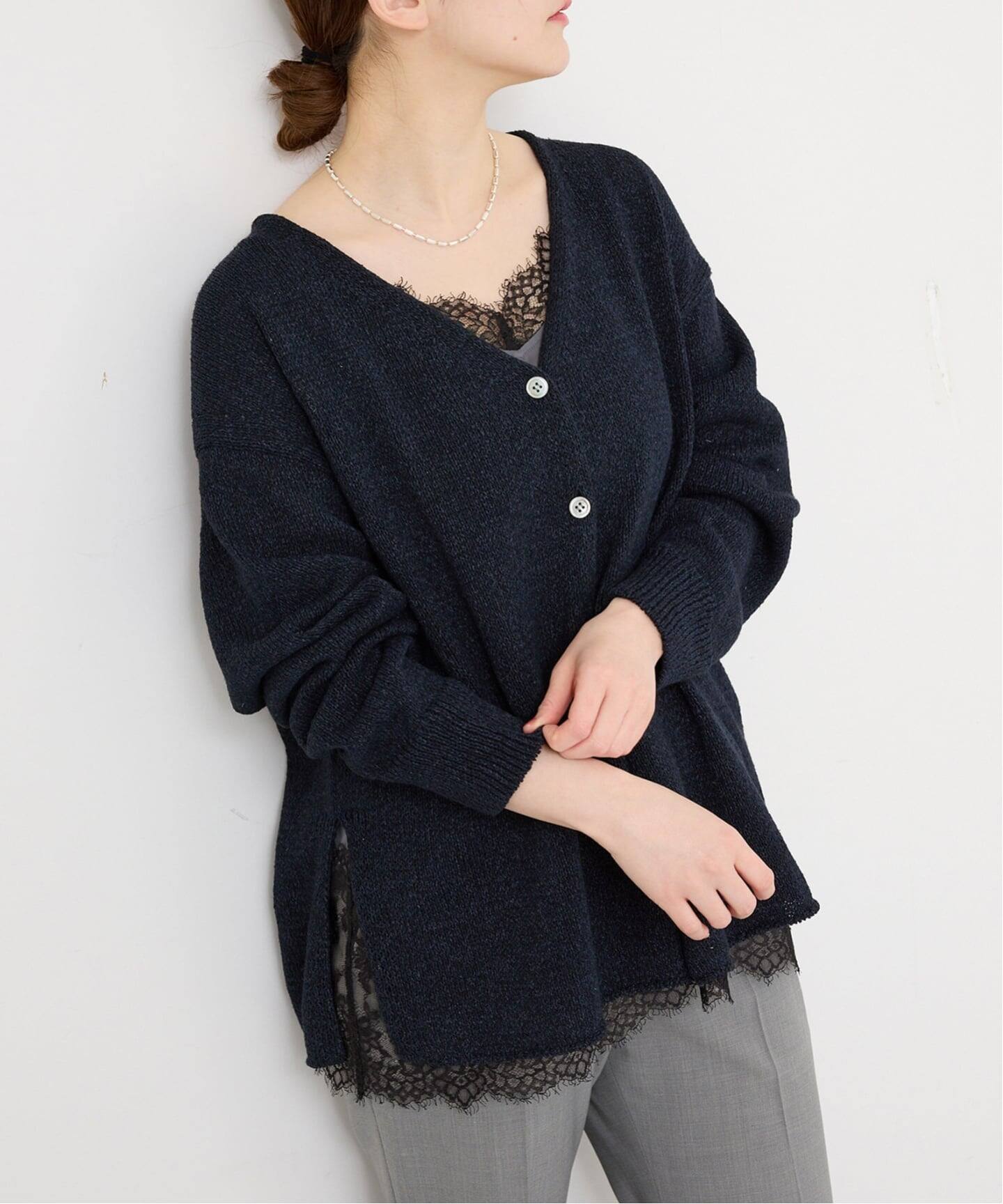 IENA チェーン柄Vネックカーディガン◆新品未使用 IENA - チェーン柄Vネックカーディガンの通販 by puchita116's shop