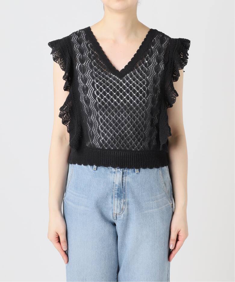 一部店舗限定》クロシェニット Vネックレイヤードベスト（ベスト 