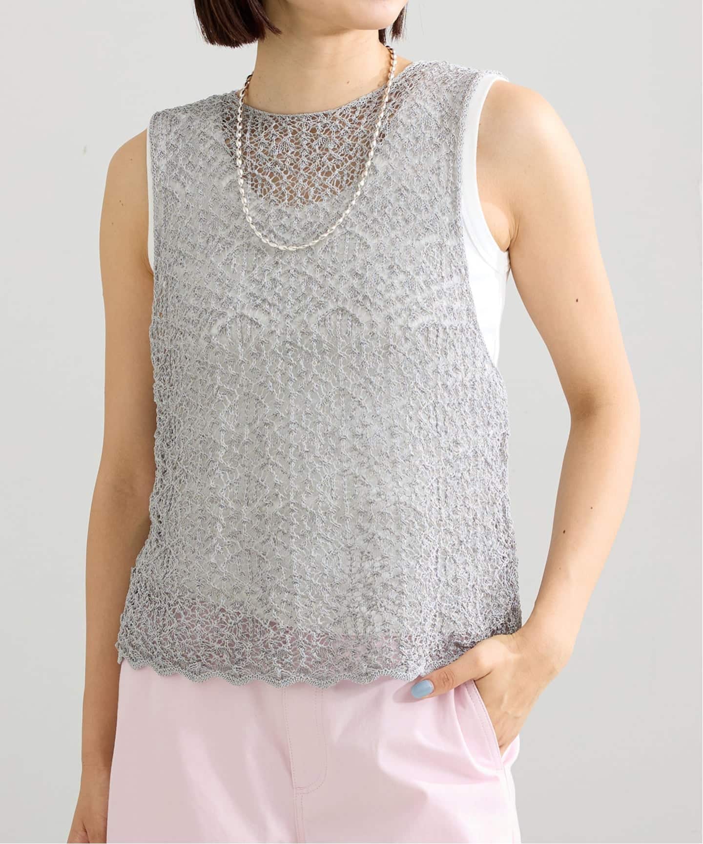enrica/エンリカ レースガラKNIT ニット KNIT225（ニット／セーター