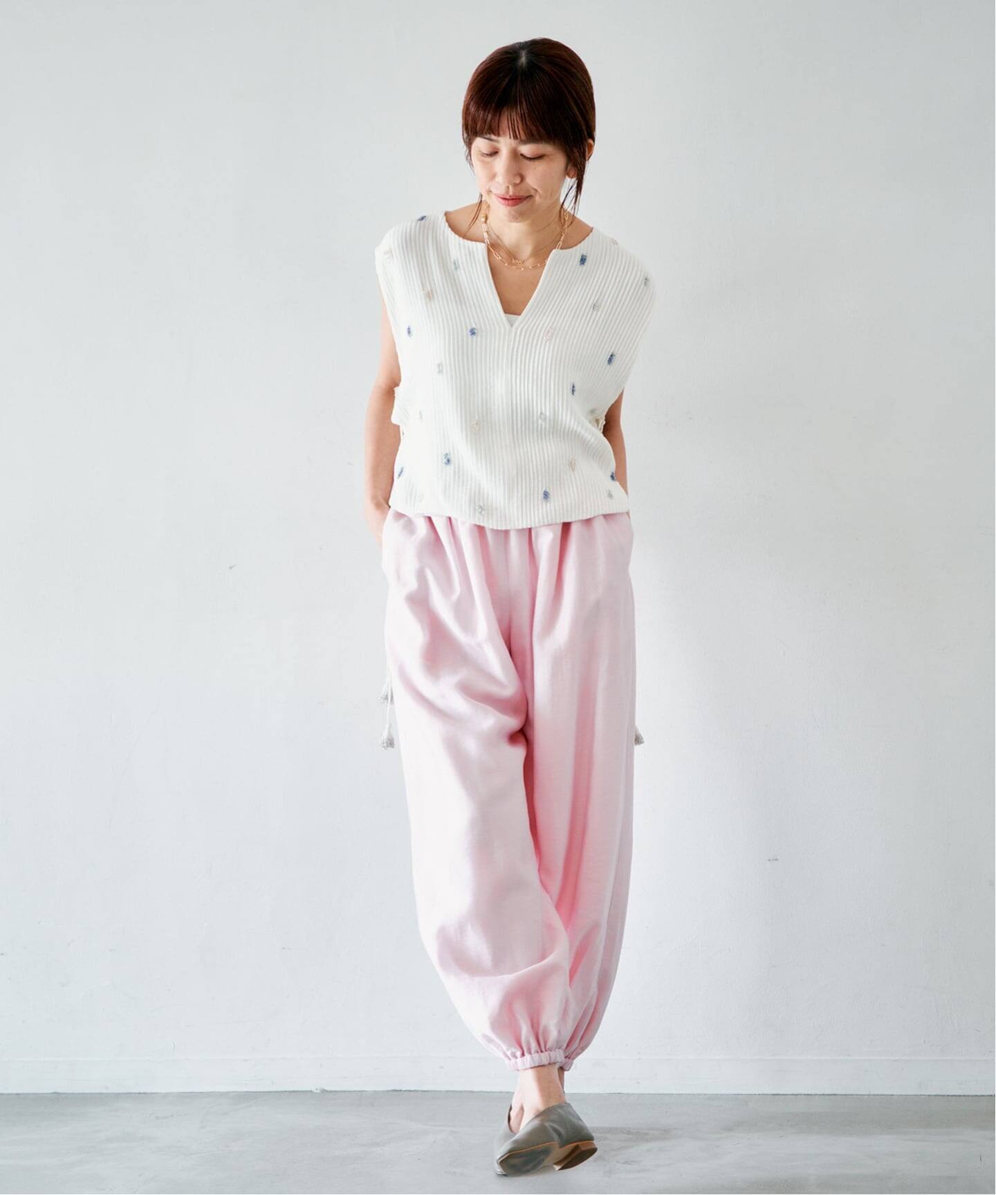 venit/ヴェニット PIN TUCK EMBROIDERY ニット VEG5623A（ニット