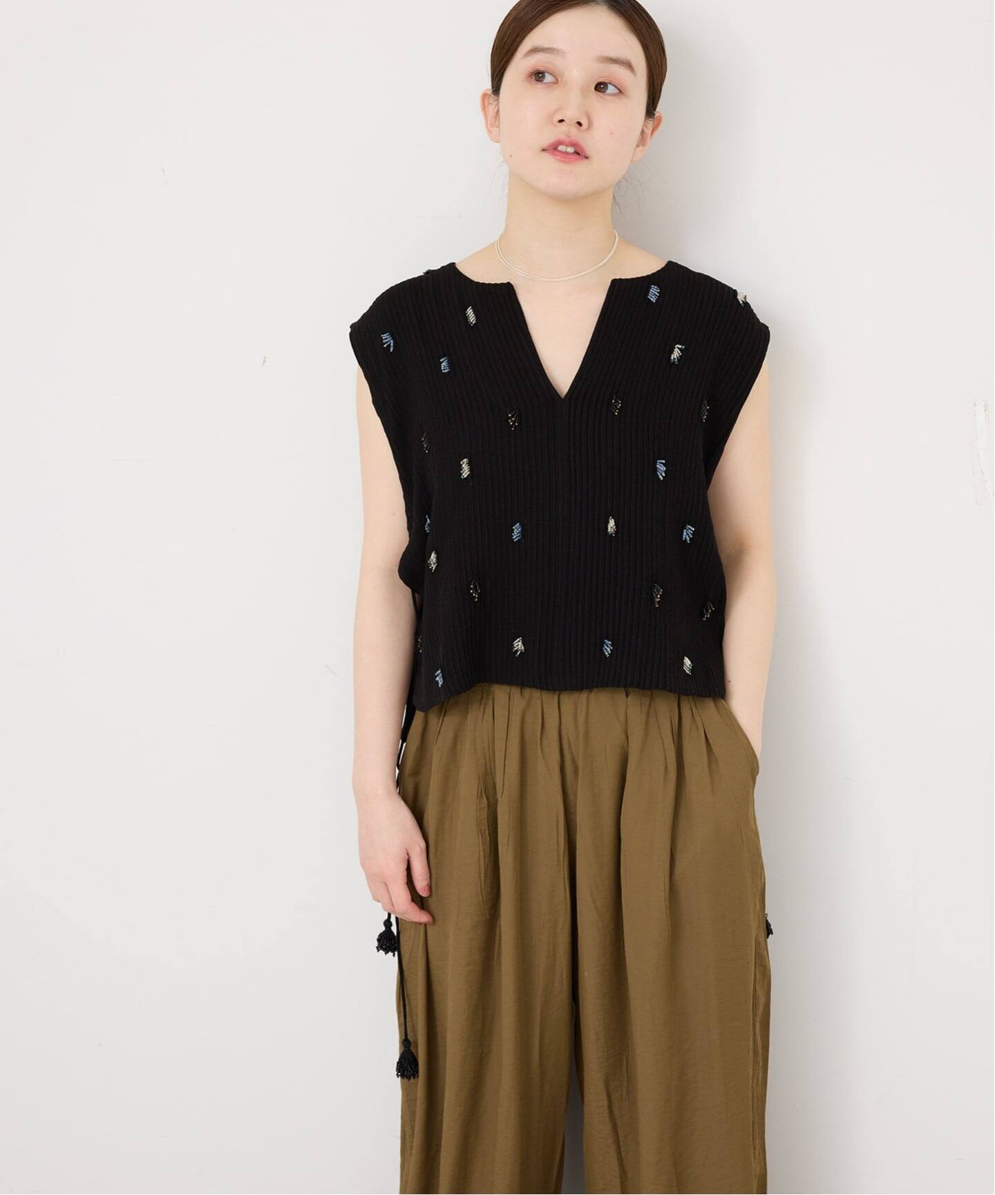 venit/ヴェニット PIN TUCK EMBROIDERY ニット VEG5623A（ニット