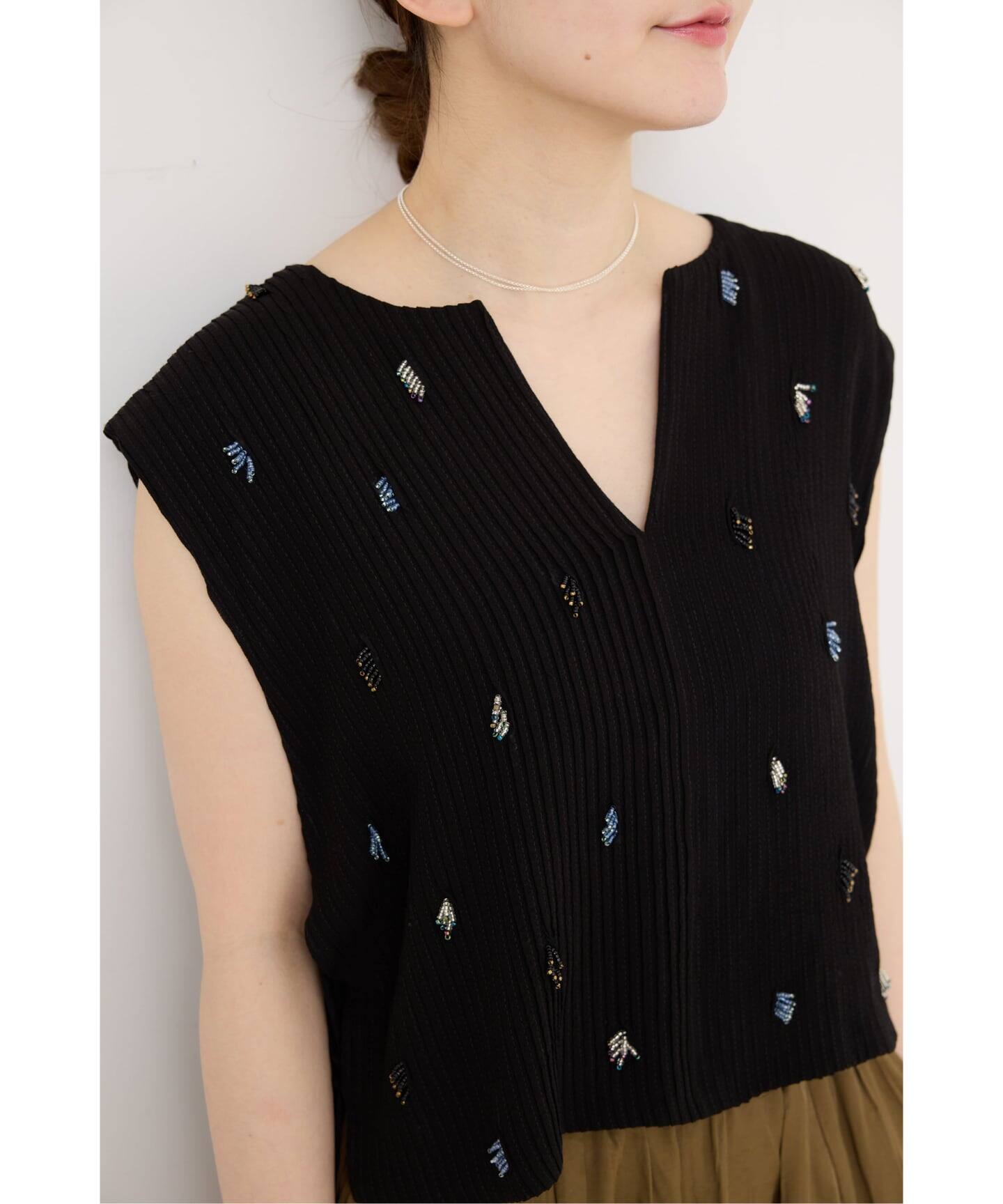venit/ヴェニット PIN TUCK EMBROIDERY ニット VEG5623A（ニット