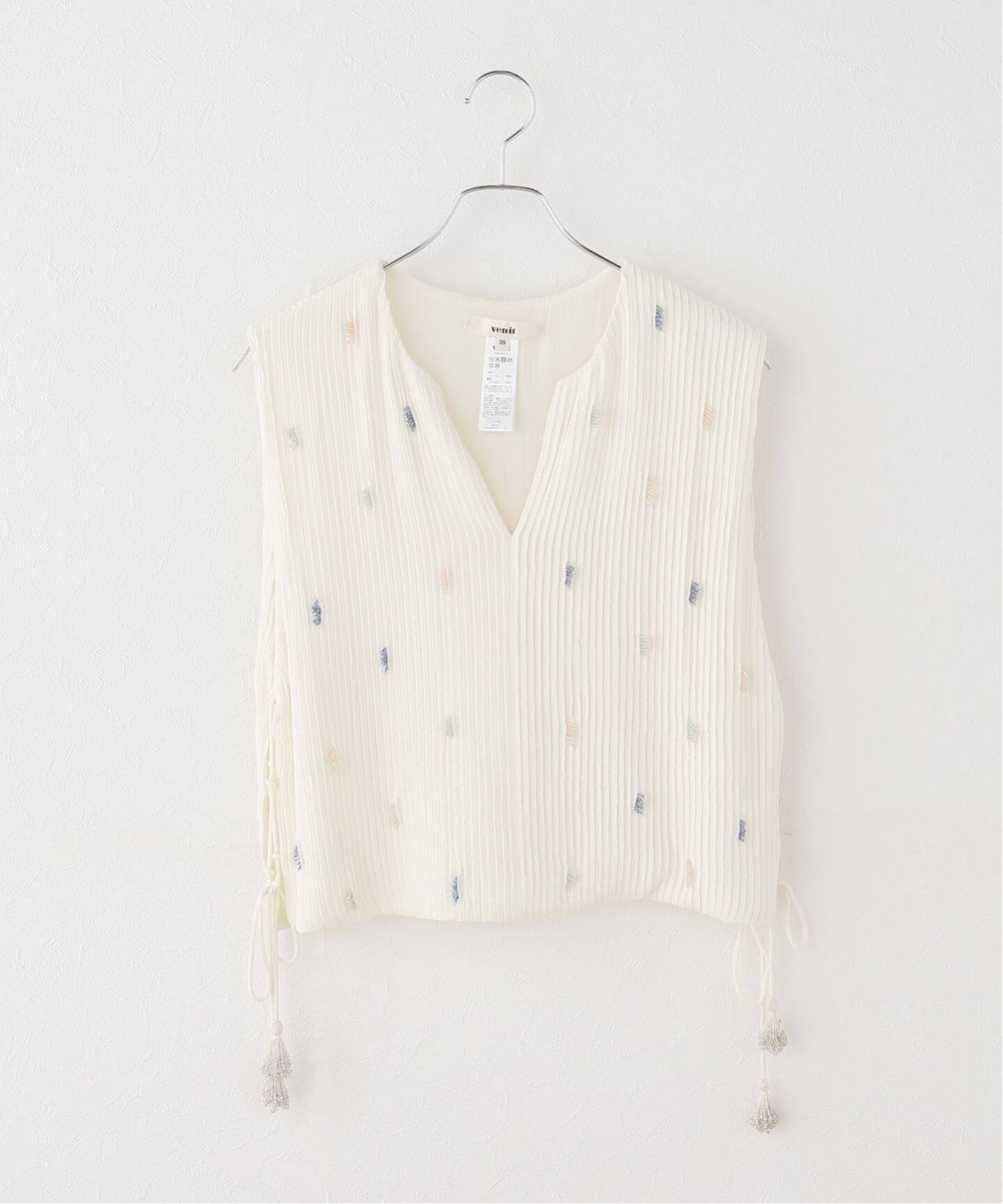 venit/ヴェニット PIN TUCK EMBROIDERY ニット VEG5623A（ニット
