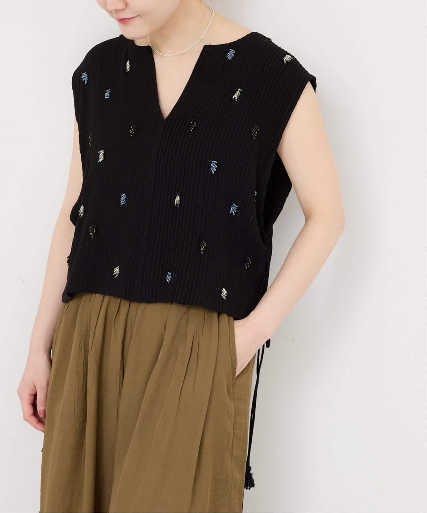 venit/ヴェニット PIN TUCK EMBROIDERY ニット VEG5623A（ニット