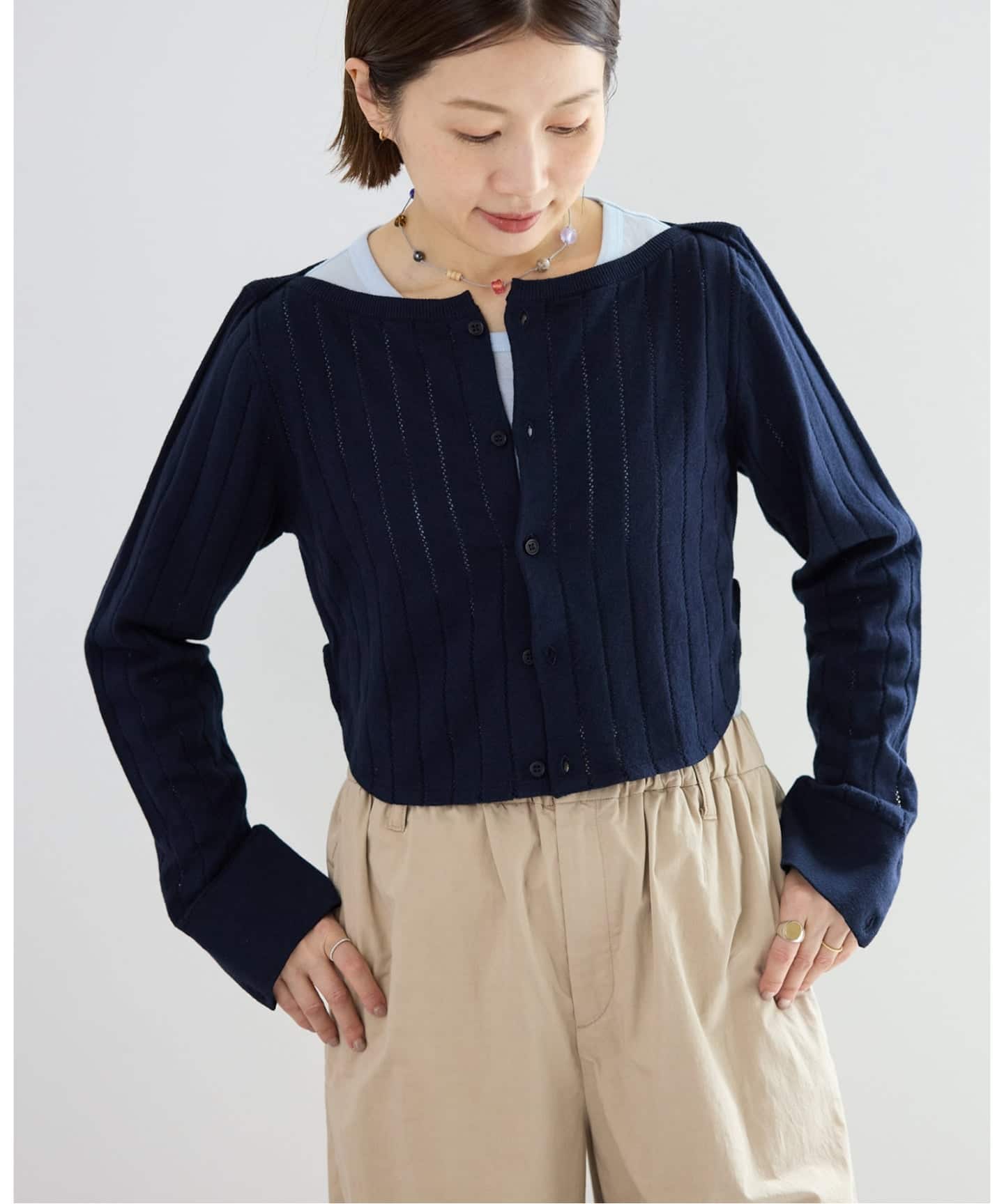 WANDERUNG/ワンデルング cotton cashmere knit CD カーディガン WRKNN