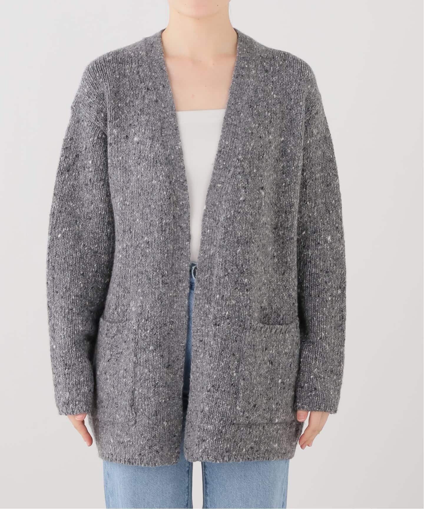 AURALEE/オーラリー LOWGAUGE HOMESPUN TWEED KNIT CD カーディガン