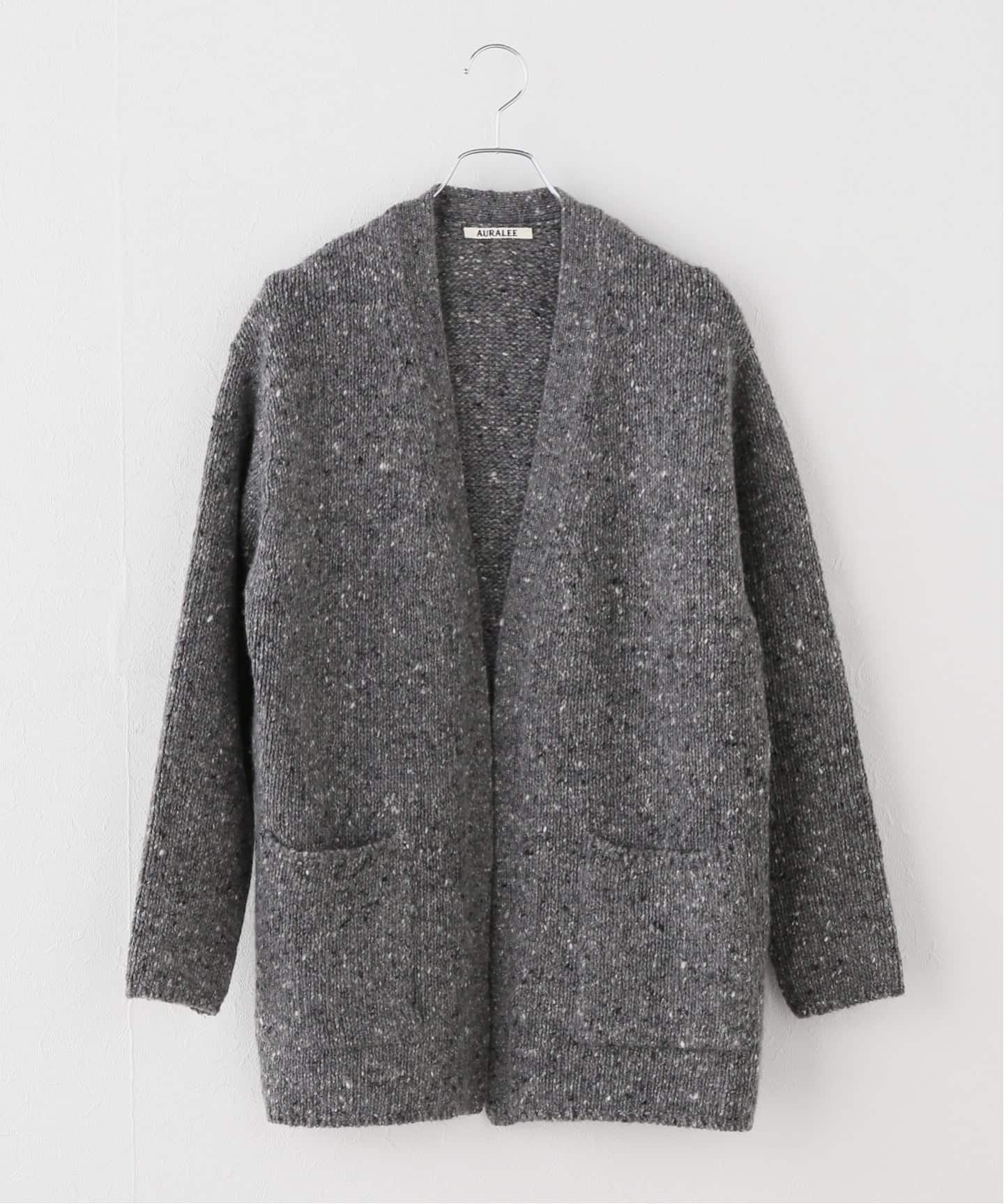 AURALEE/オーラリー LOWGAUGE HOMESPUN TWEED KNIT CD カーディガン
