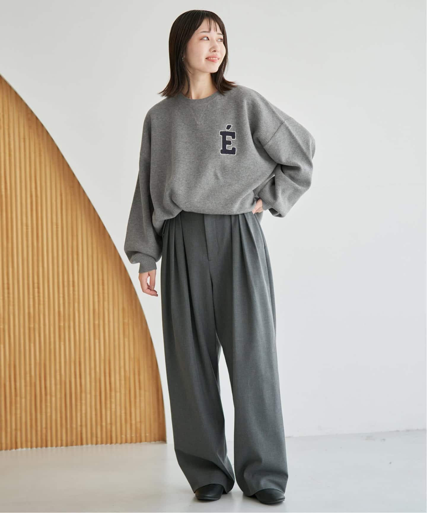 SLOBE IENA サガラ刺繍スウェットライクニット グレー WEB限定カラーあり/シリーズあり/追加予約》サガラ刺繍スウェット